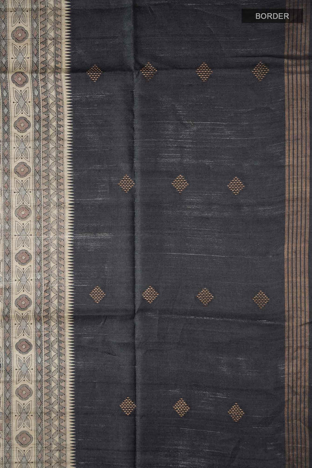 Grey Bhagalpuri Tussar Silk Saree