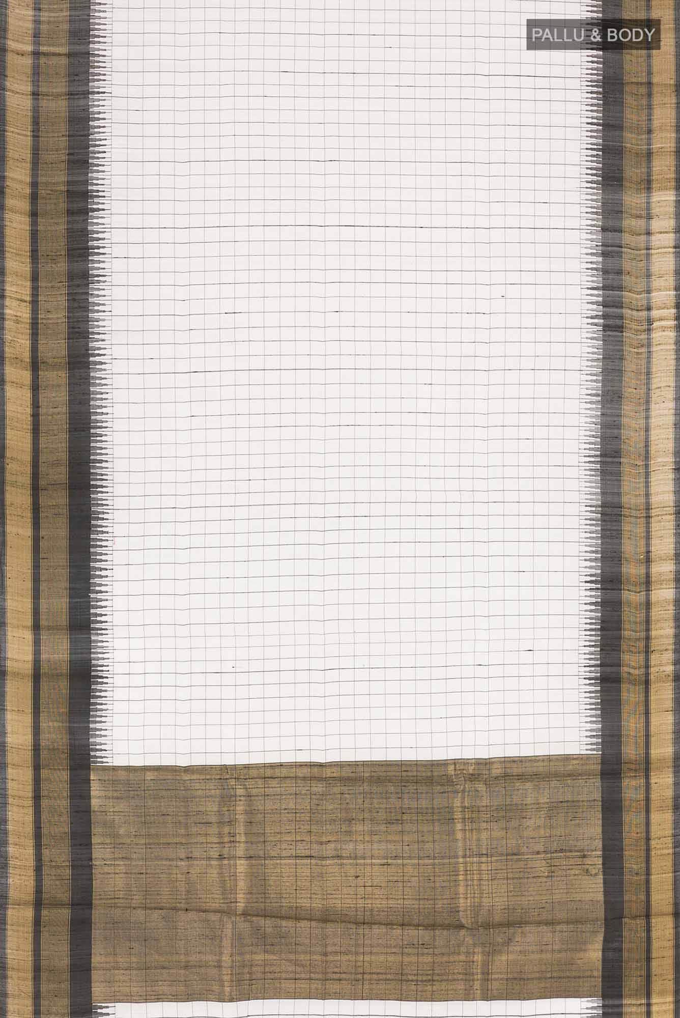 Off White Tussar Saree