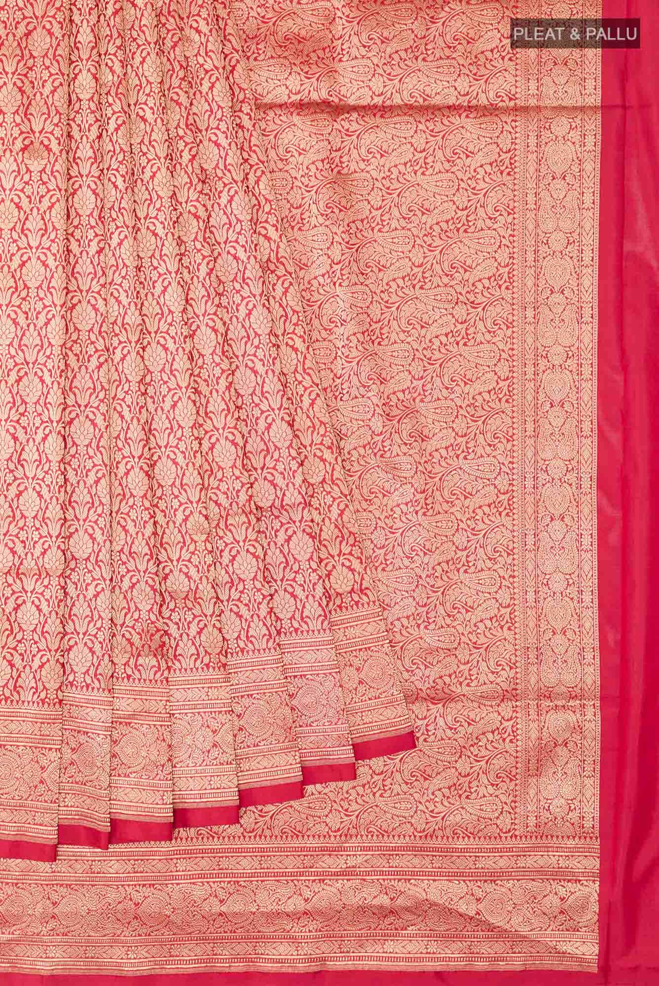 Maroon Banarasi Katan Silk Saree