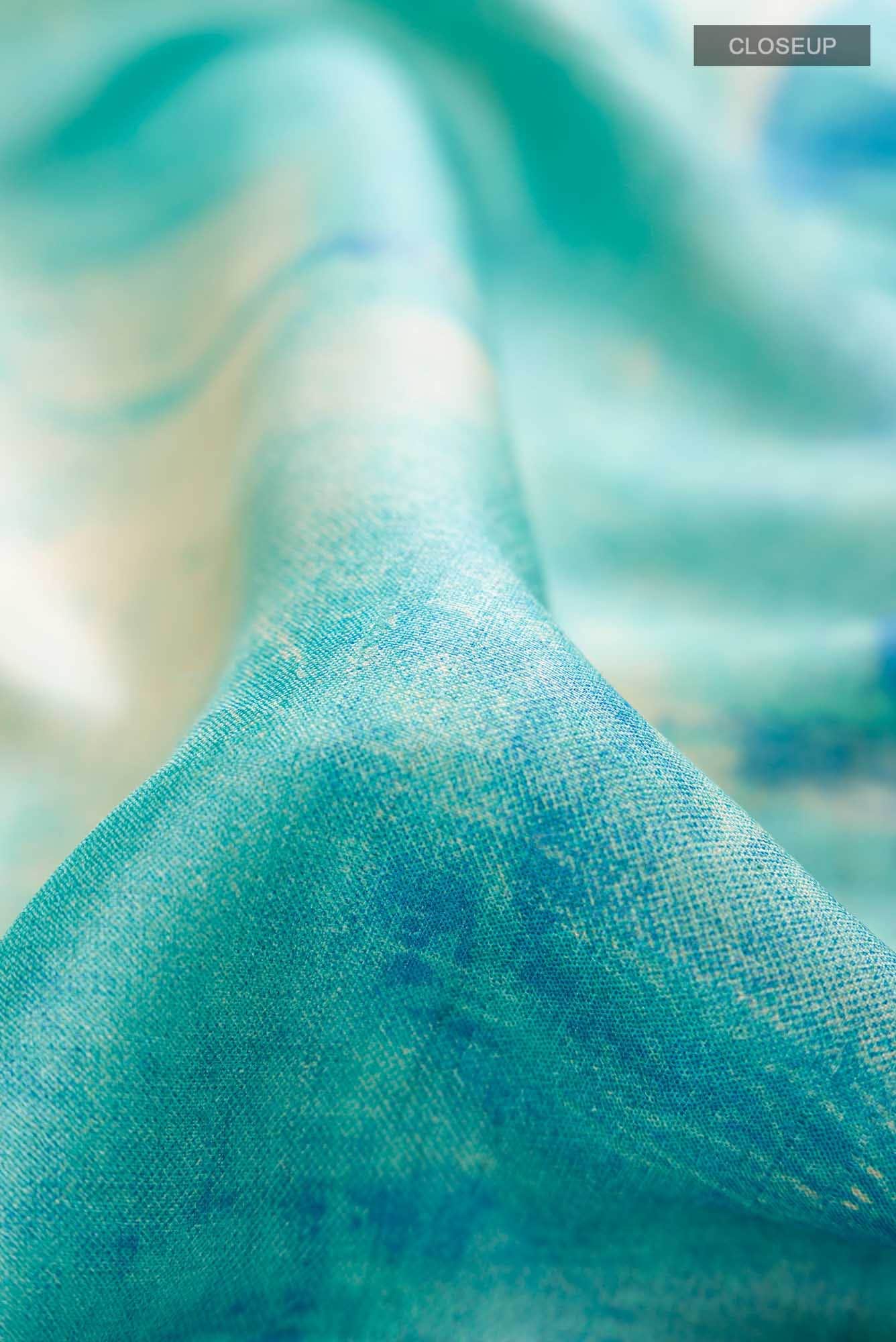 Blue Bhagalpuri Tussar Silk Saree