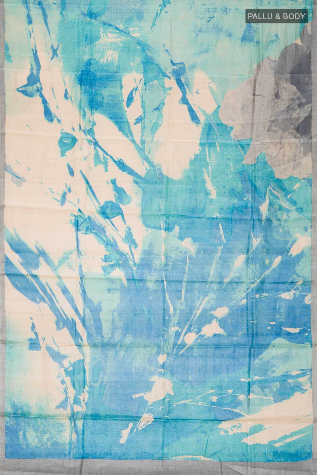 Blue Bhagalpuri Tussar Silk Saree