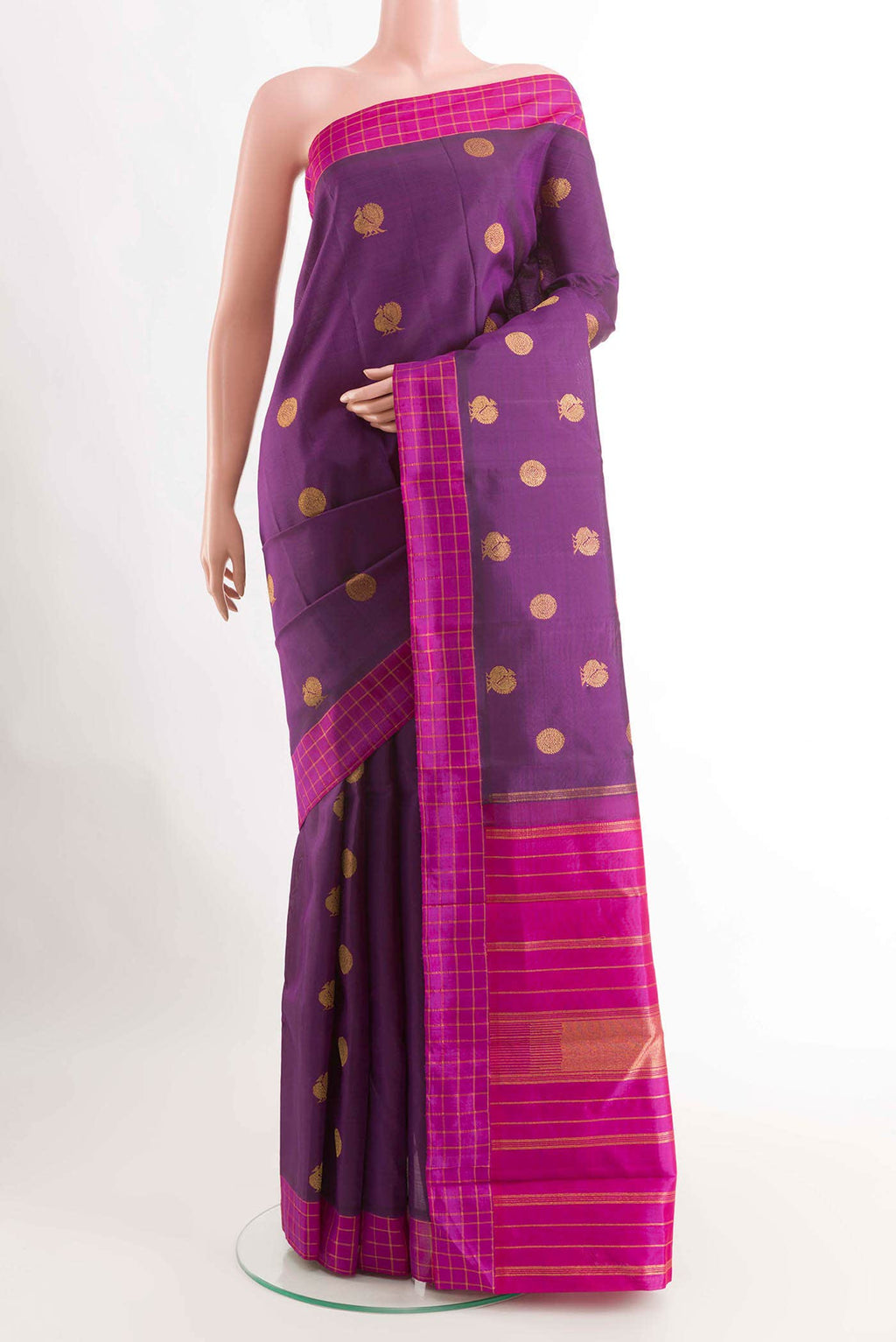 Purple Kanchipuram Silk Saree