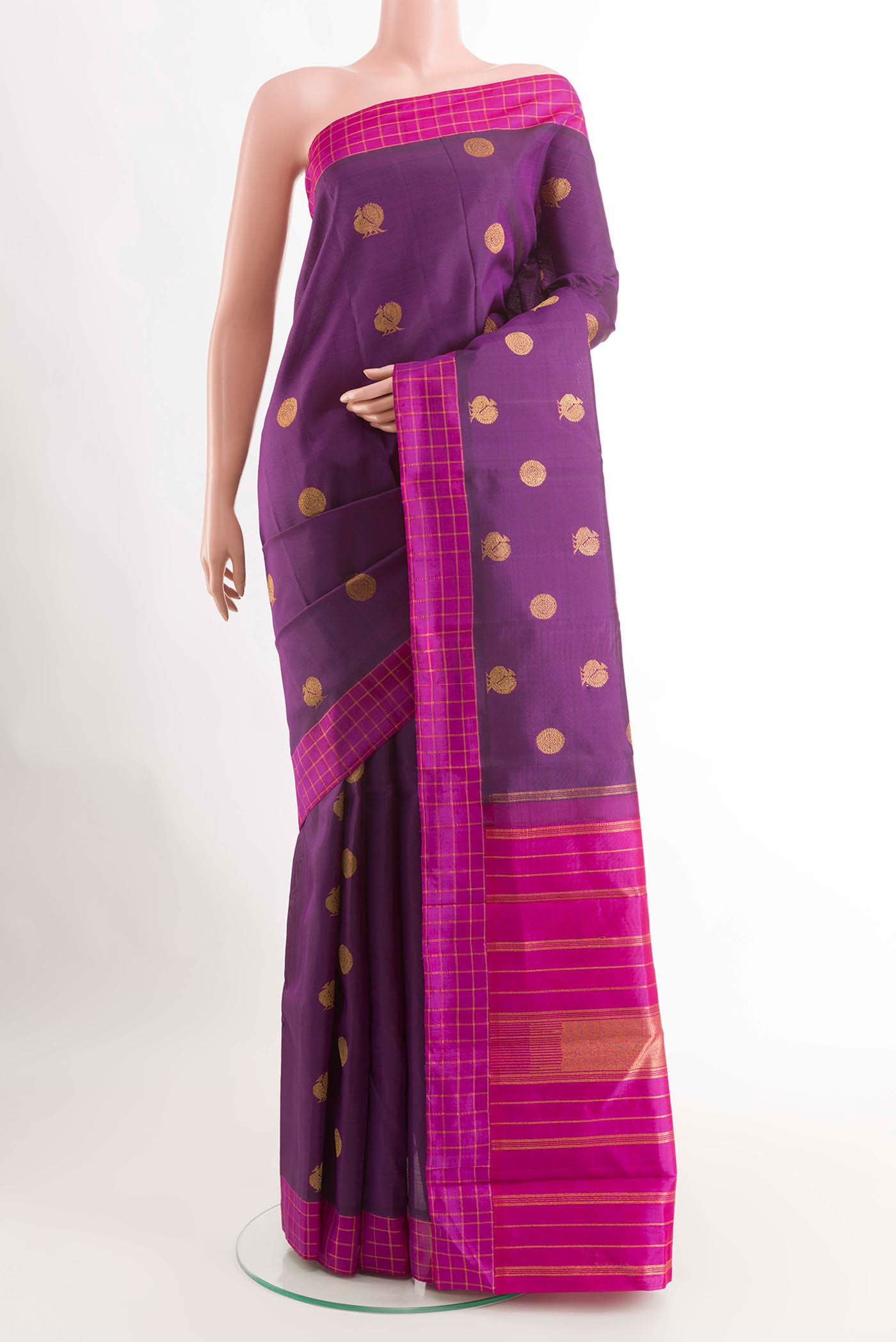 Purple Kanchipuram Silk Saree