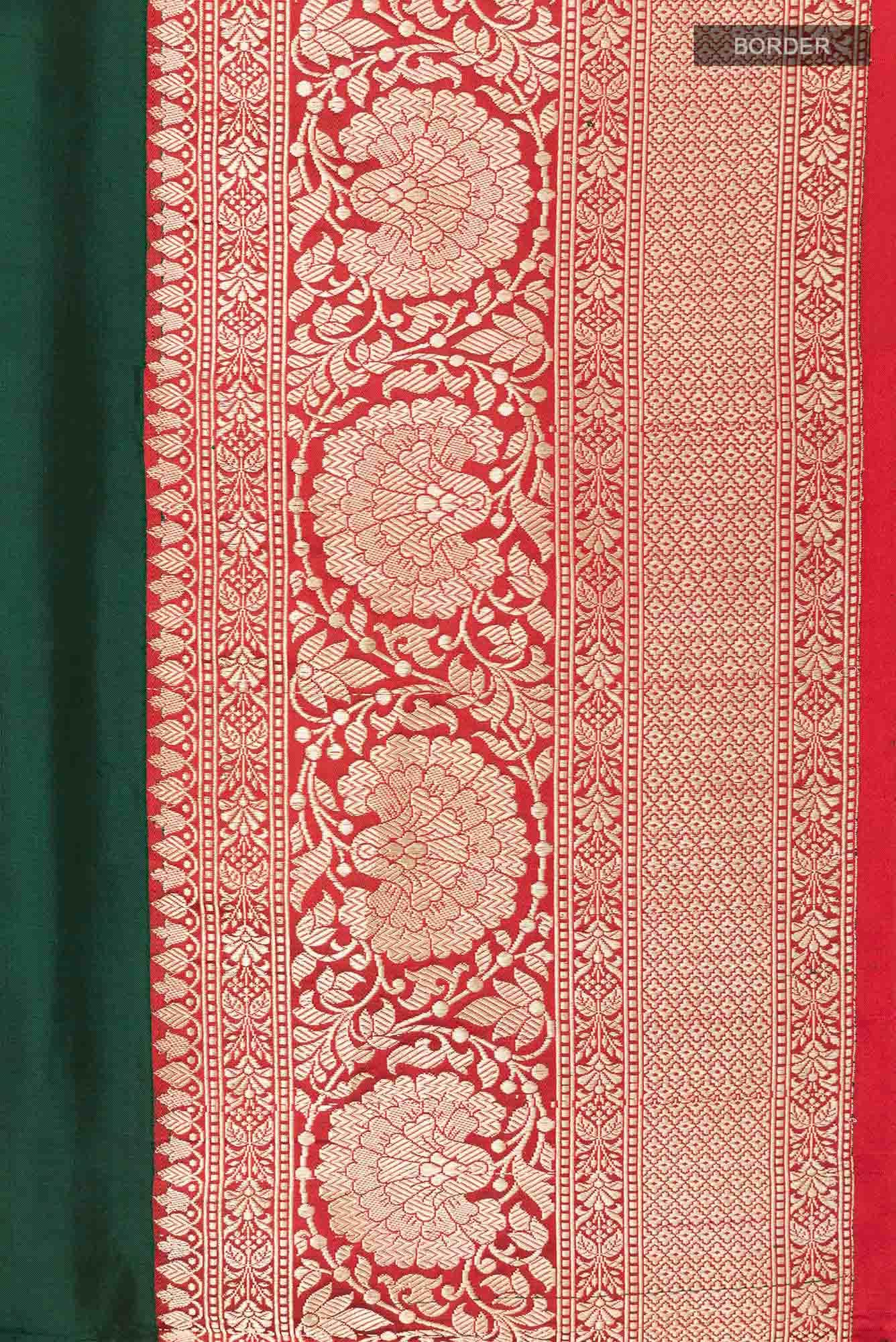 Green Banarasi Katan Silk Saree