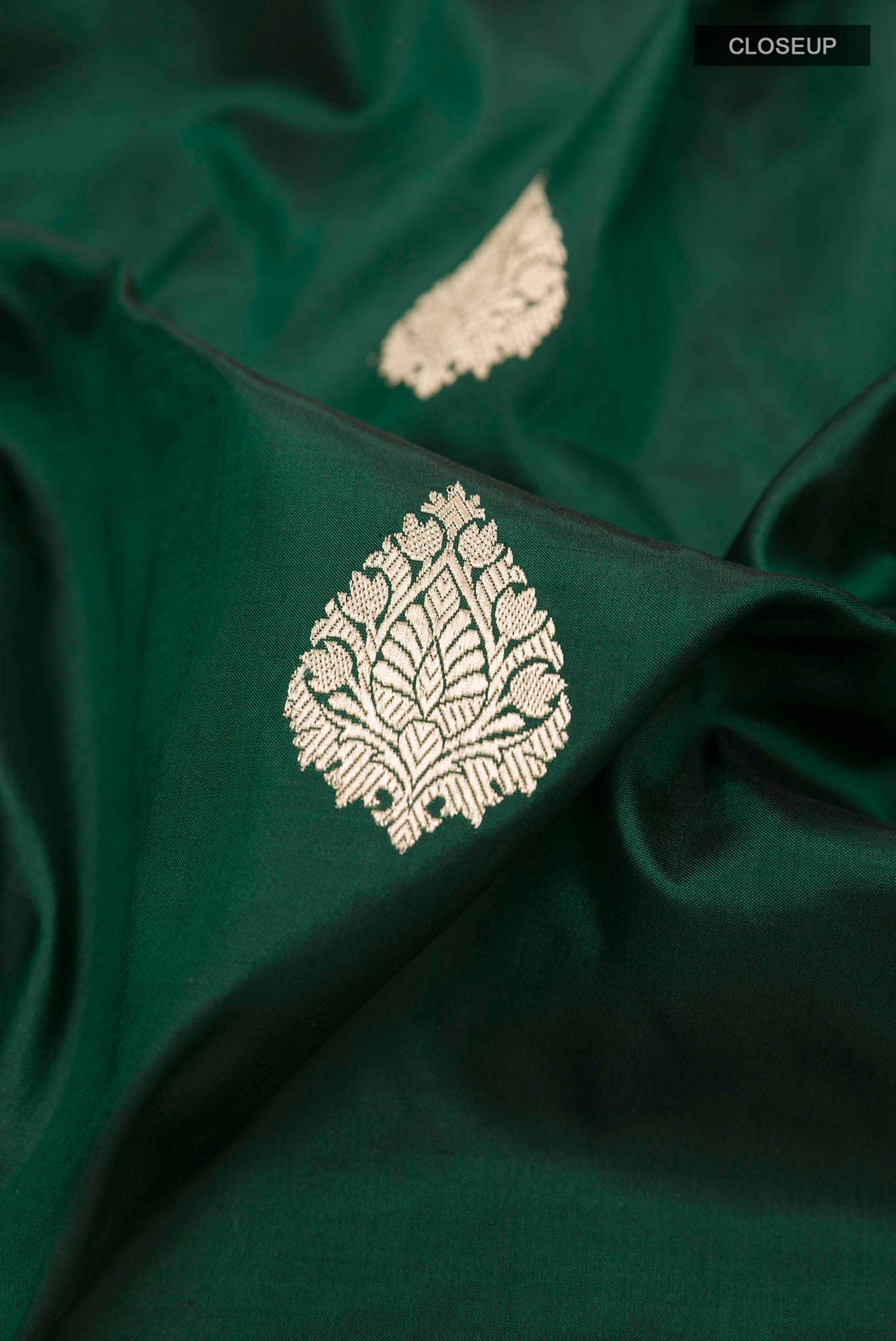 Green Banarasi Katan Silk Saree