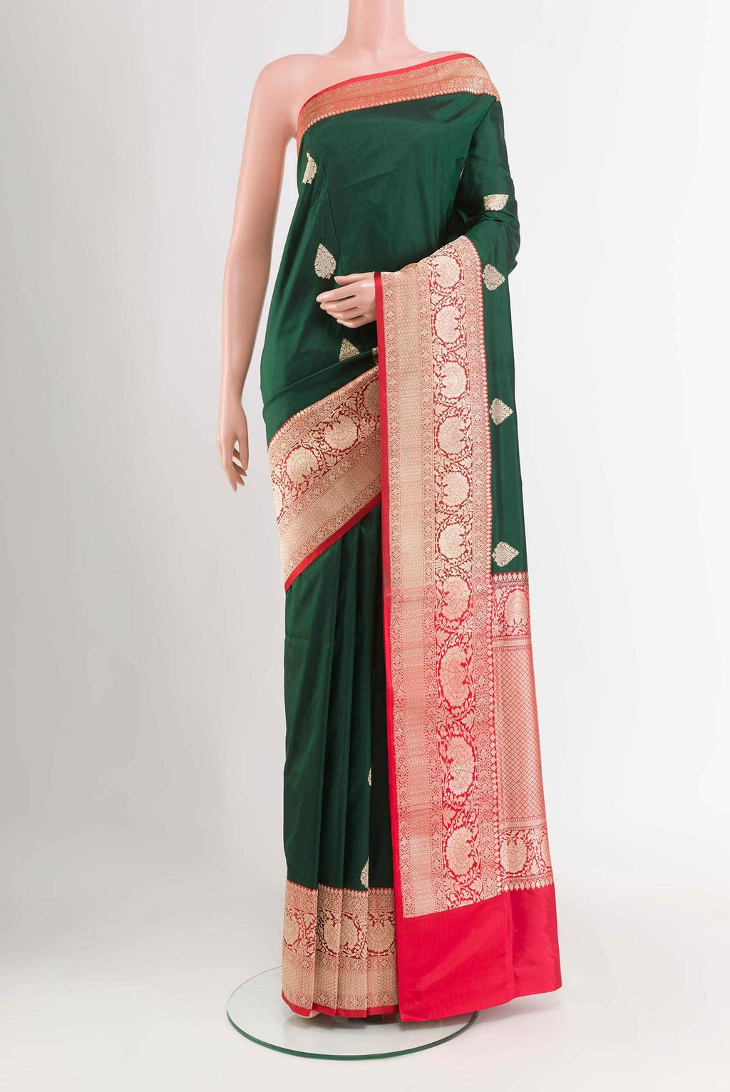 Green Banarasi Katan Silk Saree