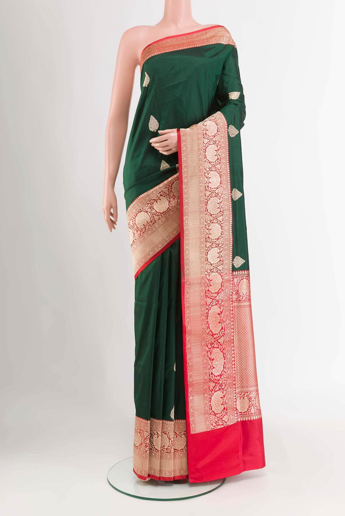 Green Banarasi Katan Silk Saree