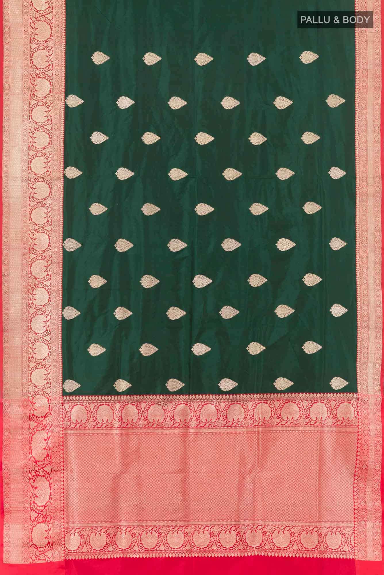 Green Banarasi Katan Silk Saree