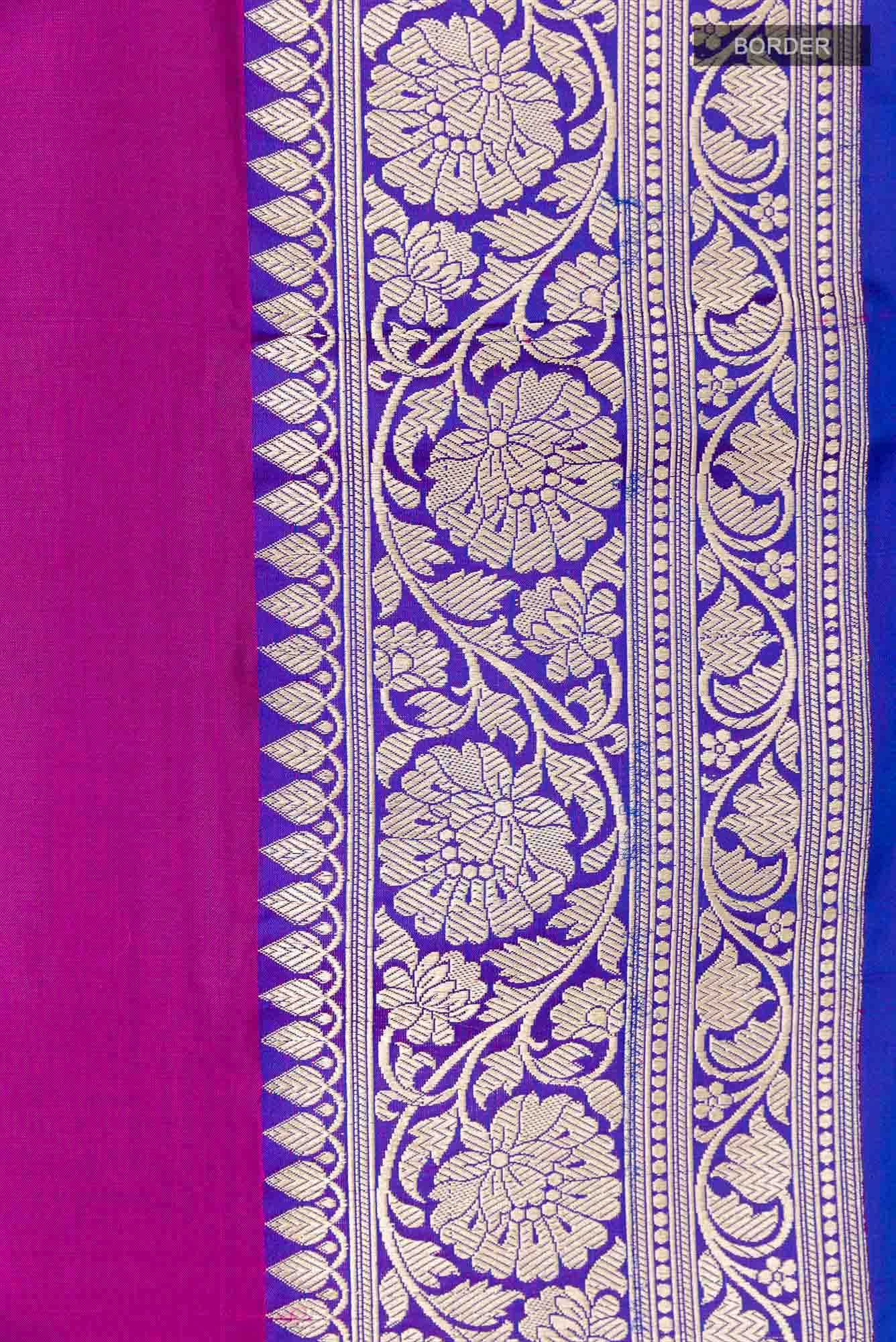 Magenta Banarasi Katan Silk Saree