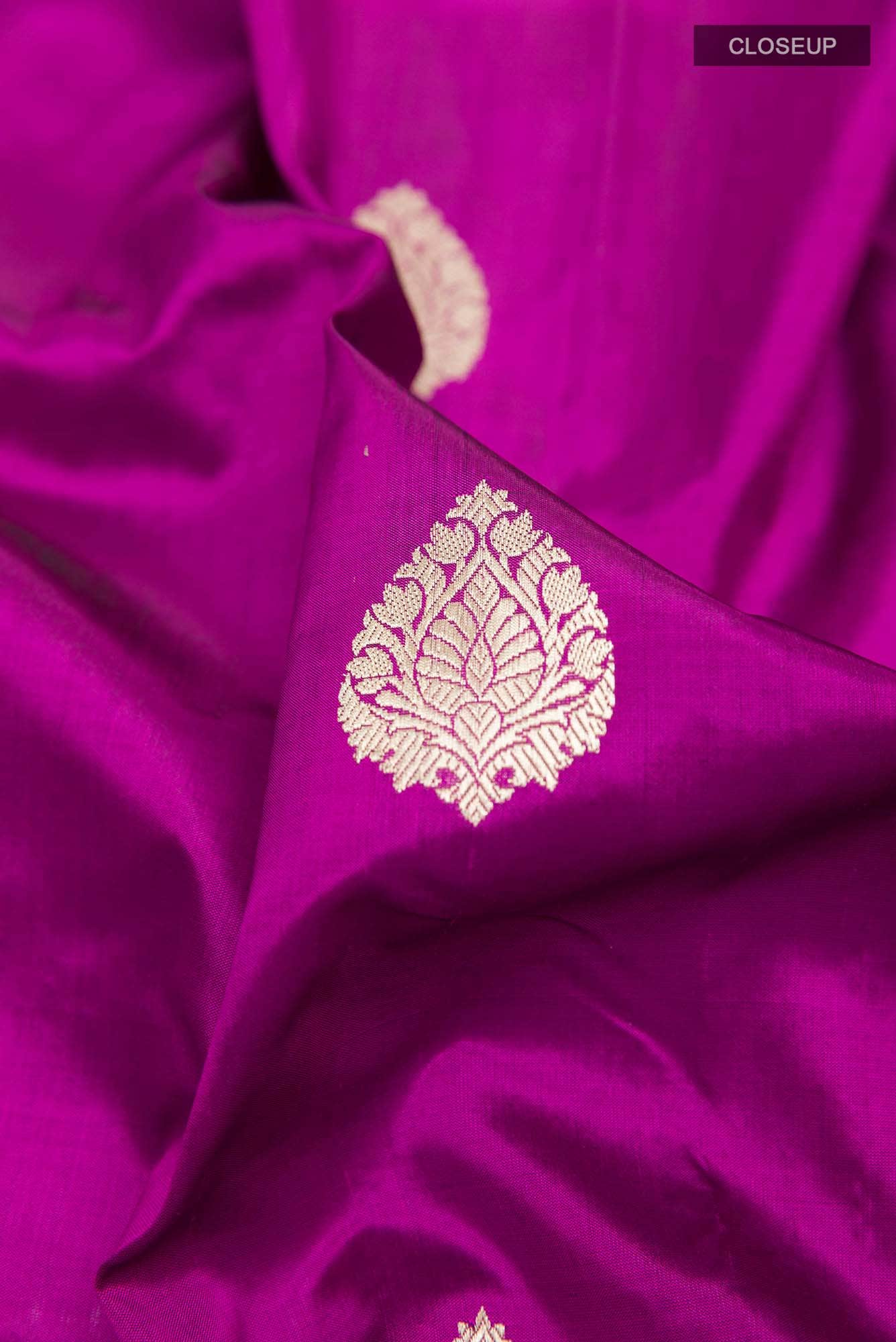 Magenta Banarasi Katan Silk Saree