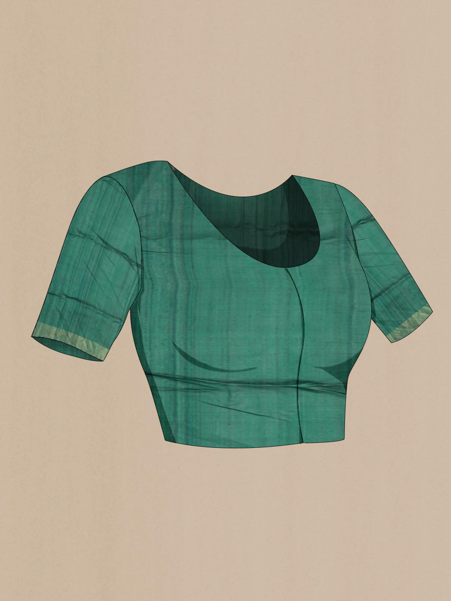 Green Bhagalpuri Tussar Silk Saree
