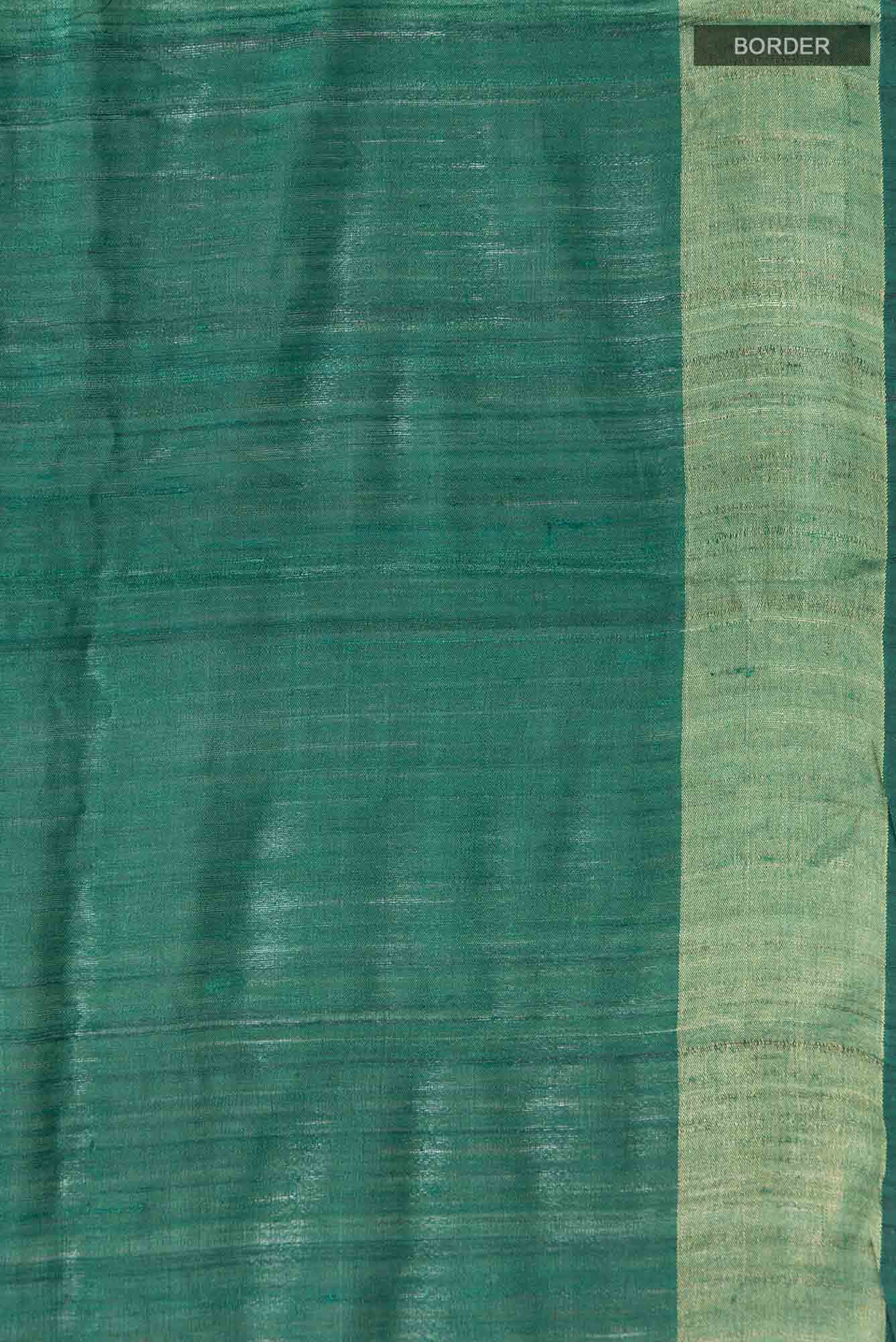 Green Bhagalpuri Tussar Silk Saree