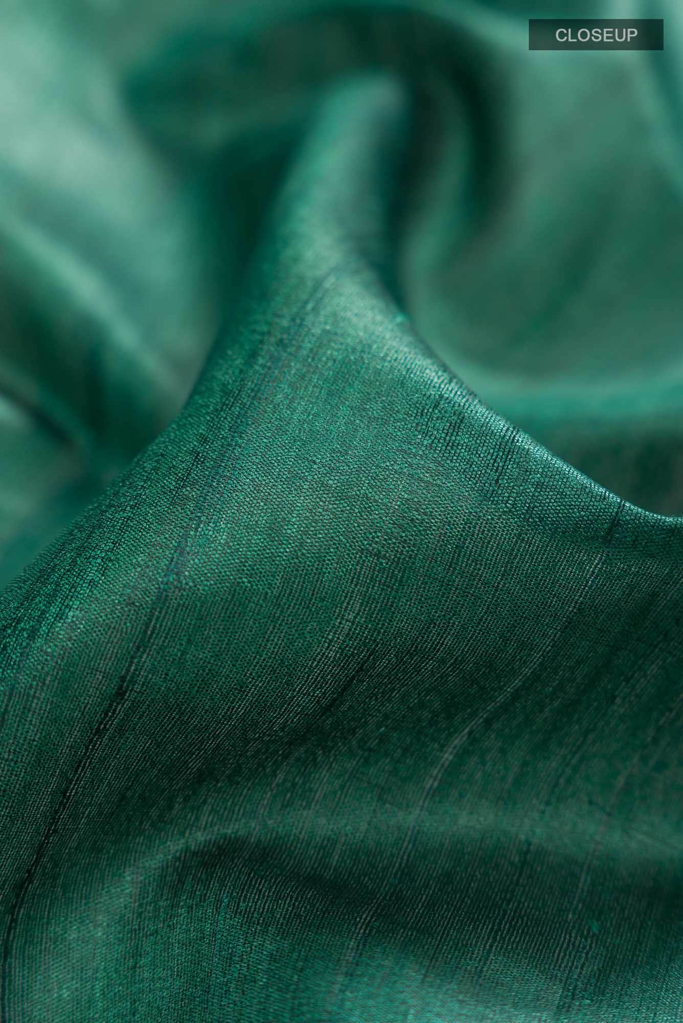 Green Bhagalpuri Tussar Silk Saree