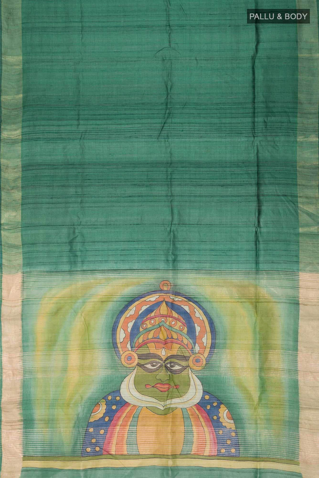 Green Bhagalpuri Tussar Silk Saree