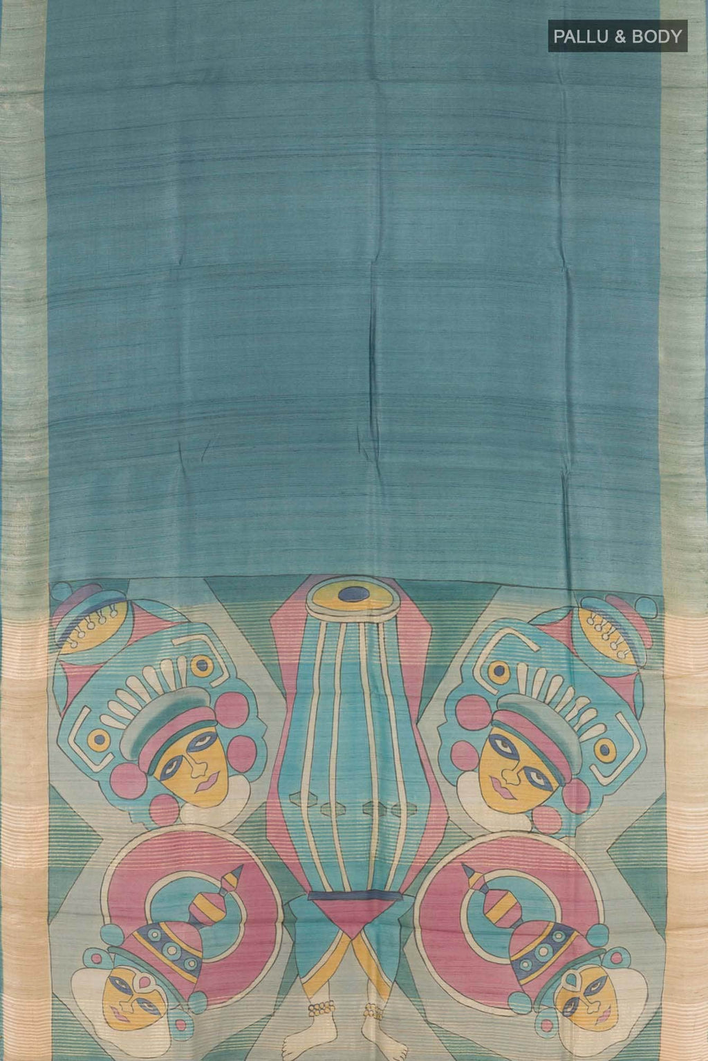 Blue Tussar Saree