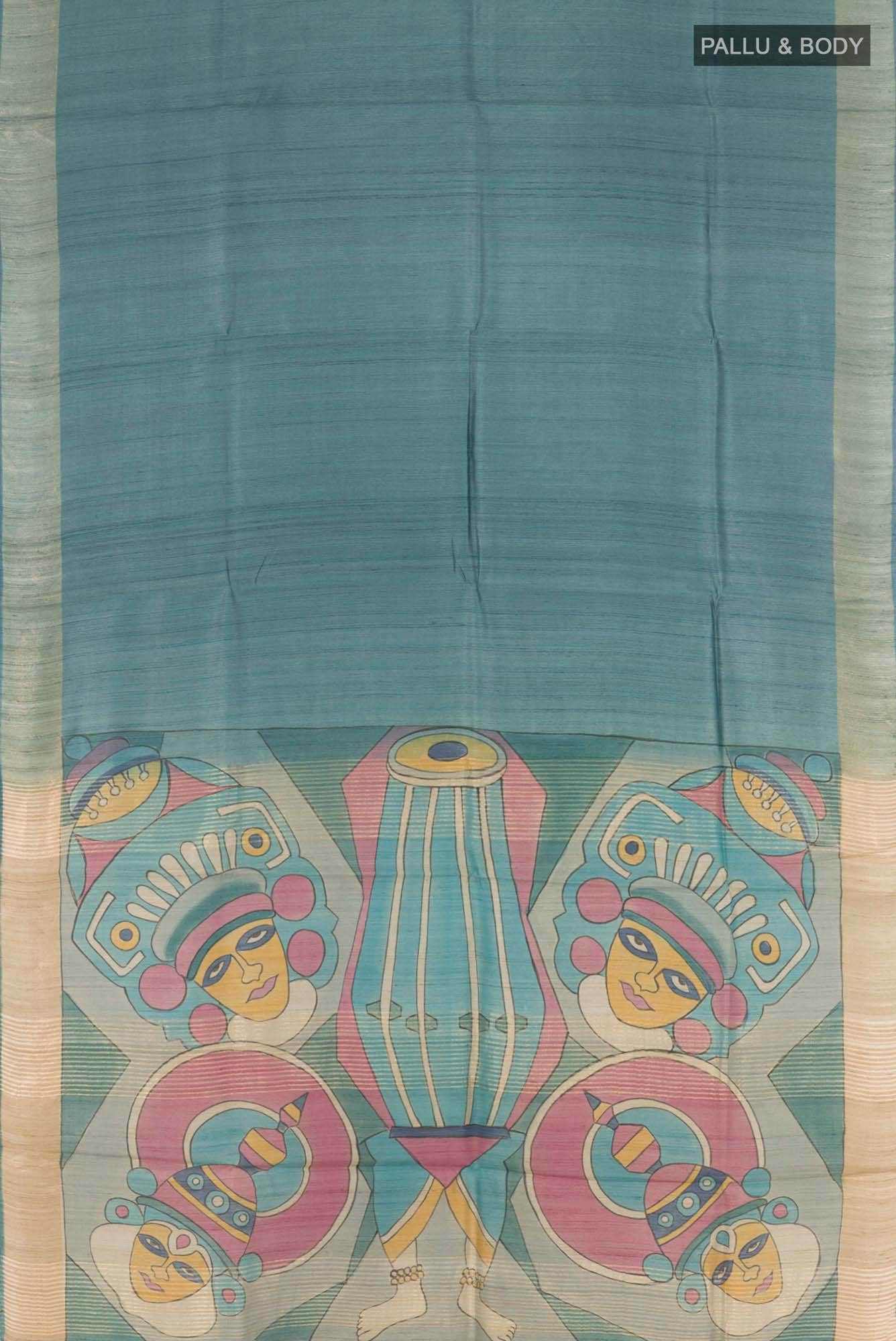 Blue Tussar Saree