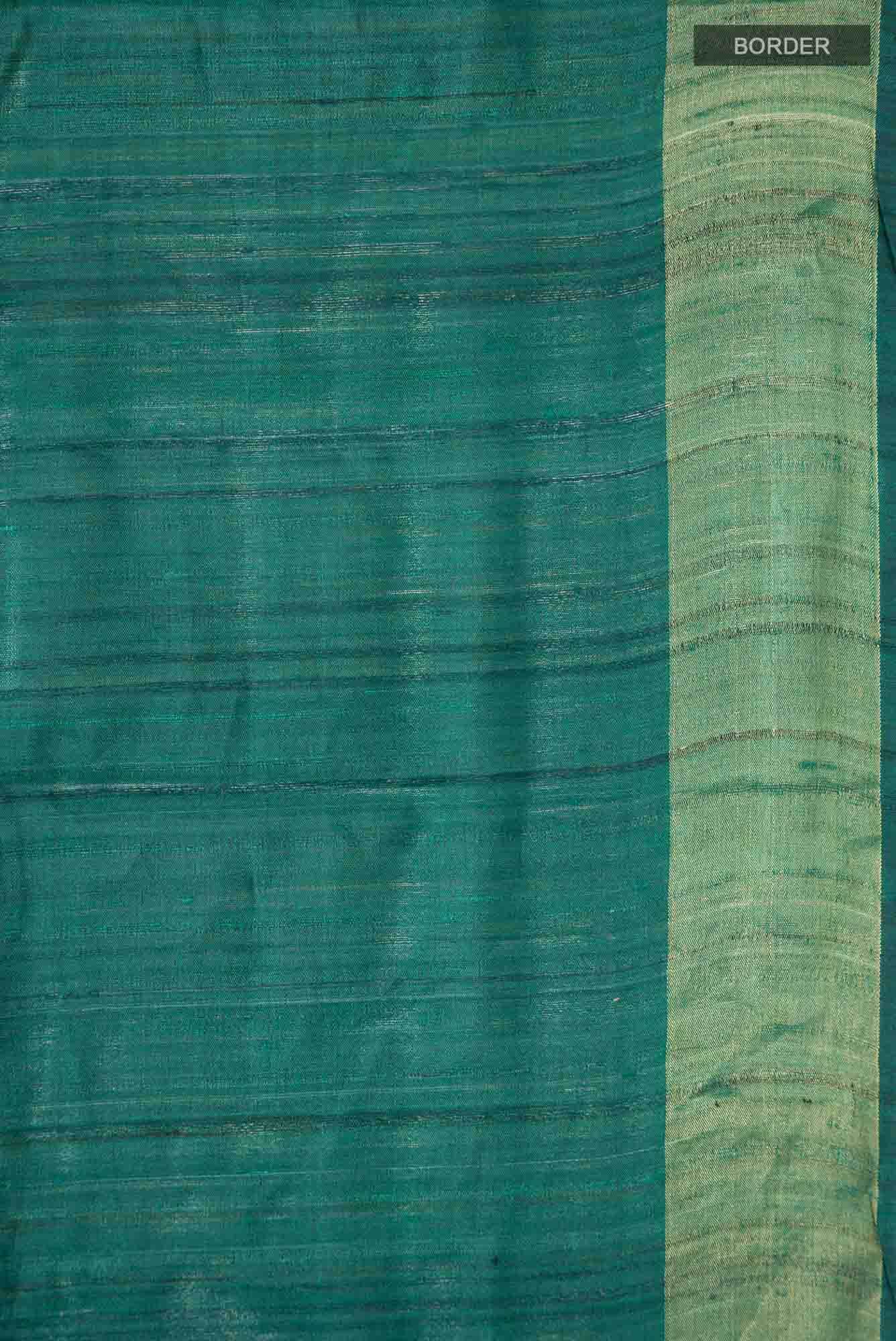 Green Bhagalpuri Tussar Silk Saree