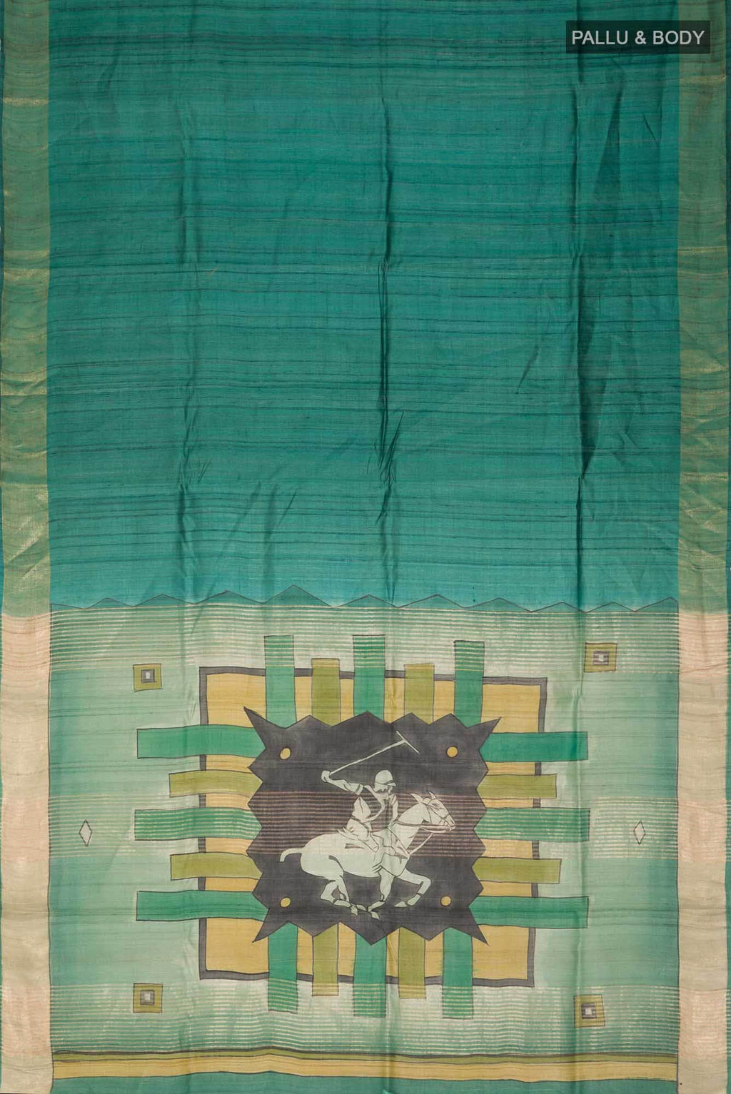 Green Bhagalpuri Tussar Silk Saree