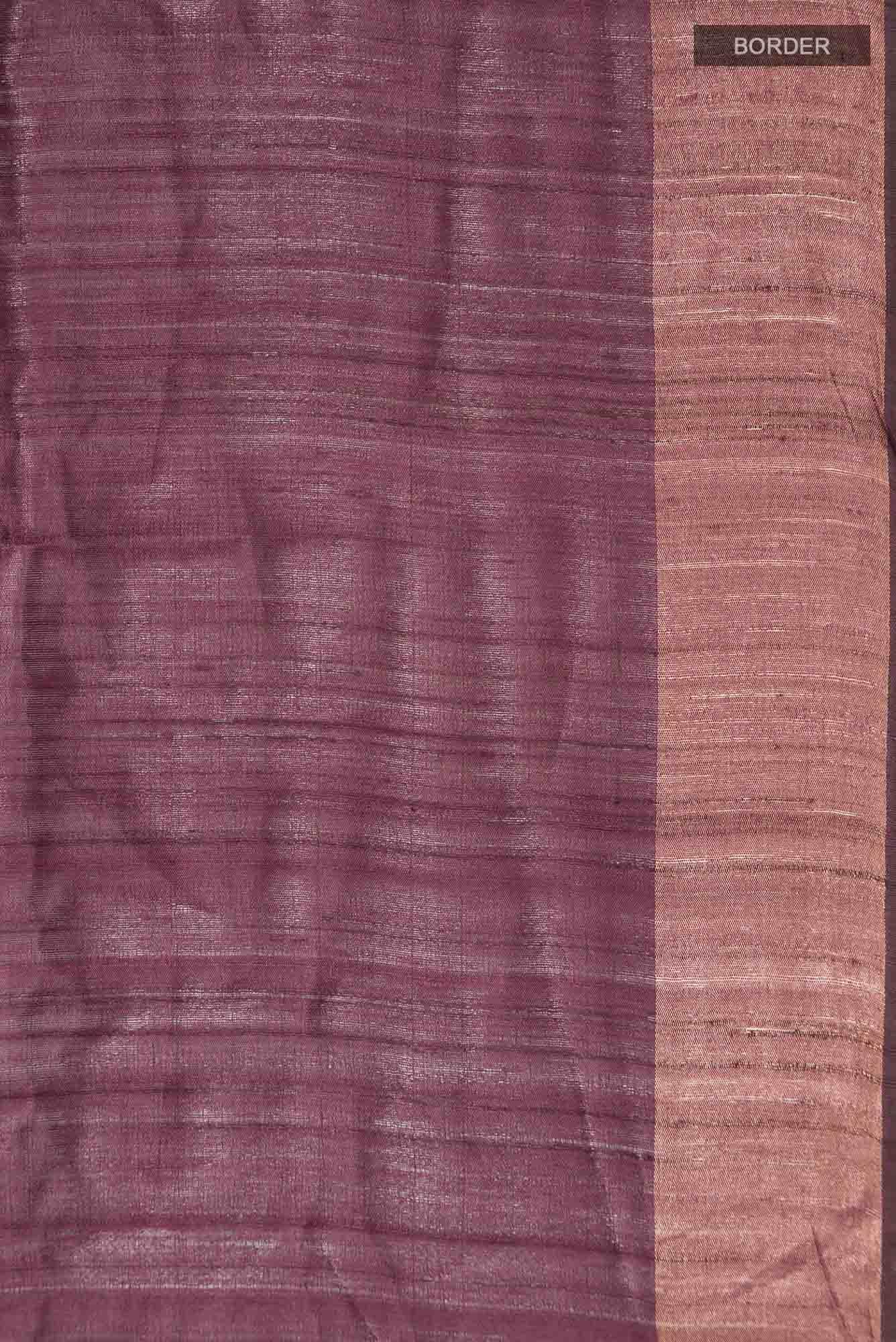Brown Bhagalpuri Tussar Silk Saree