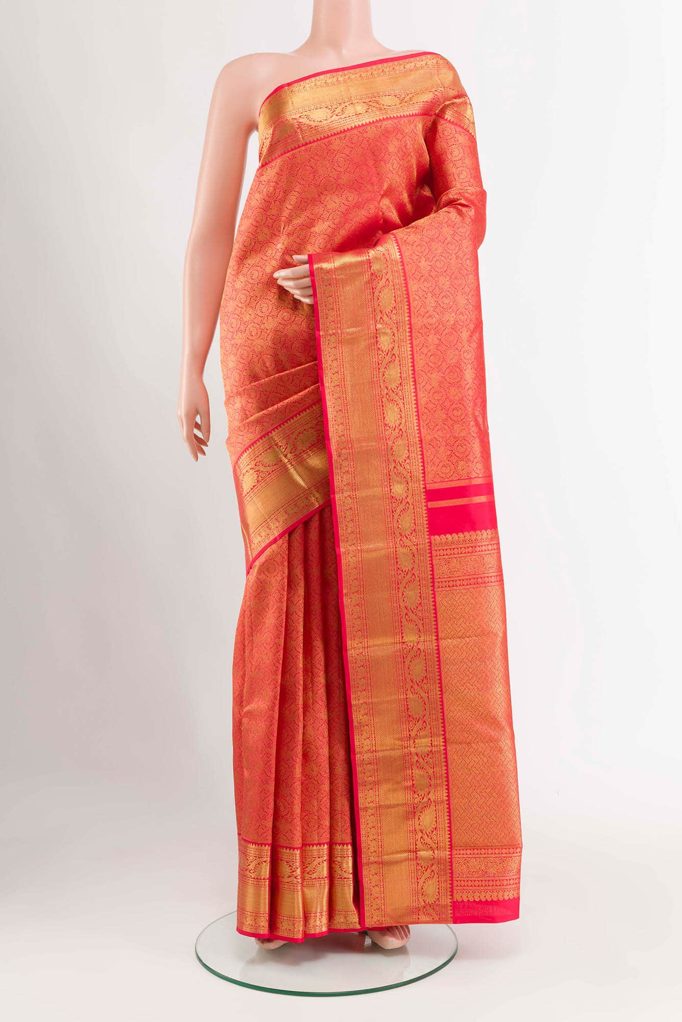 Pure Silk Pure Zari Red Kanchipuram Saree