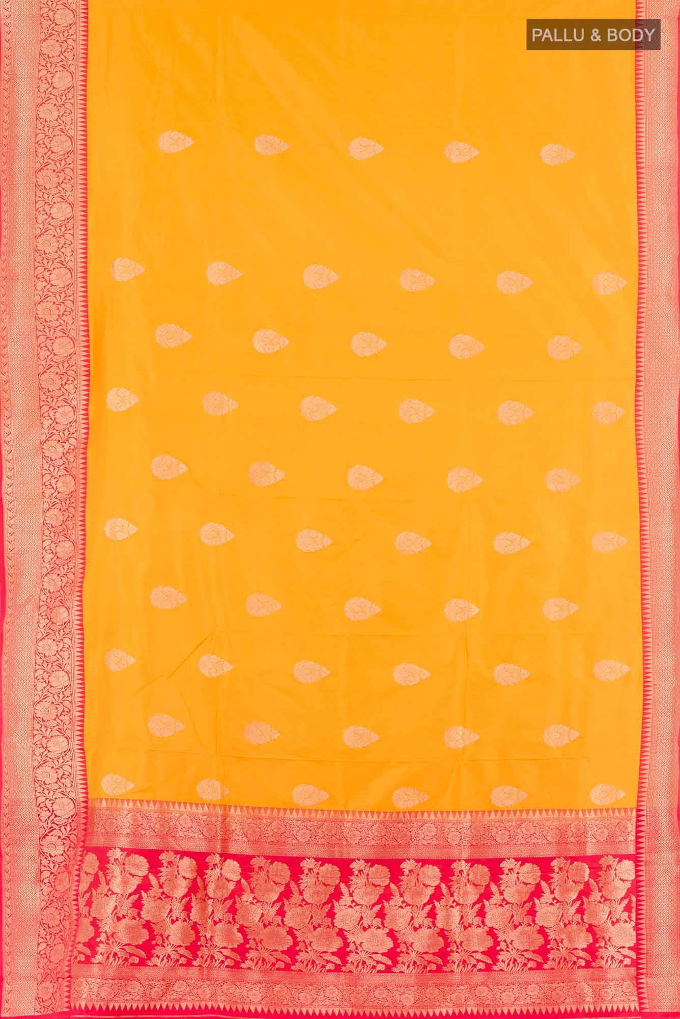 Yellow Banarasi Silk Saree