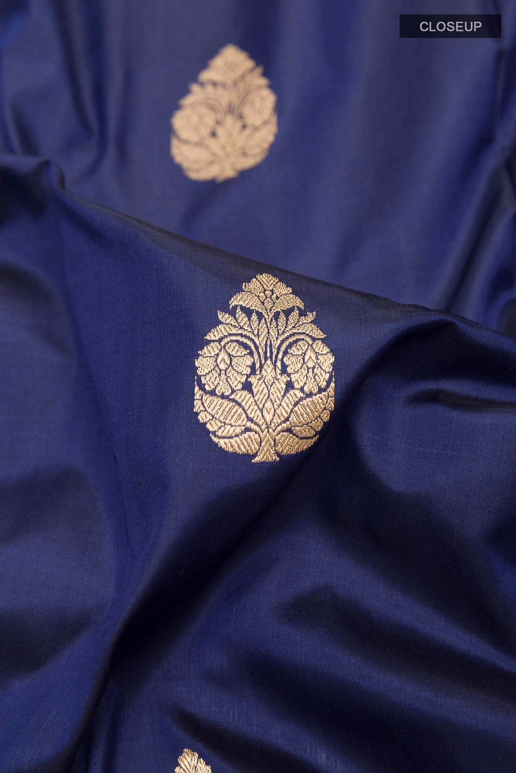 Dark Blue Banarasi Katan Silk Saree