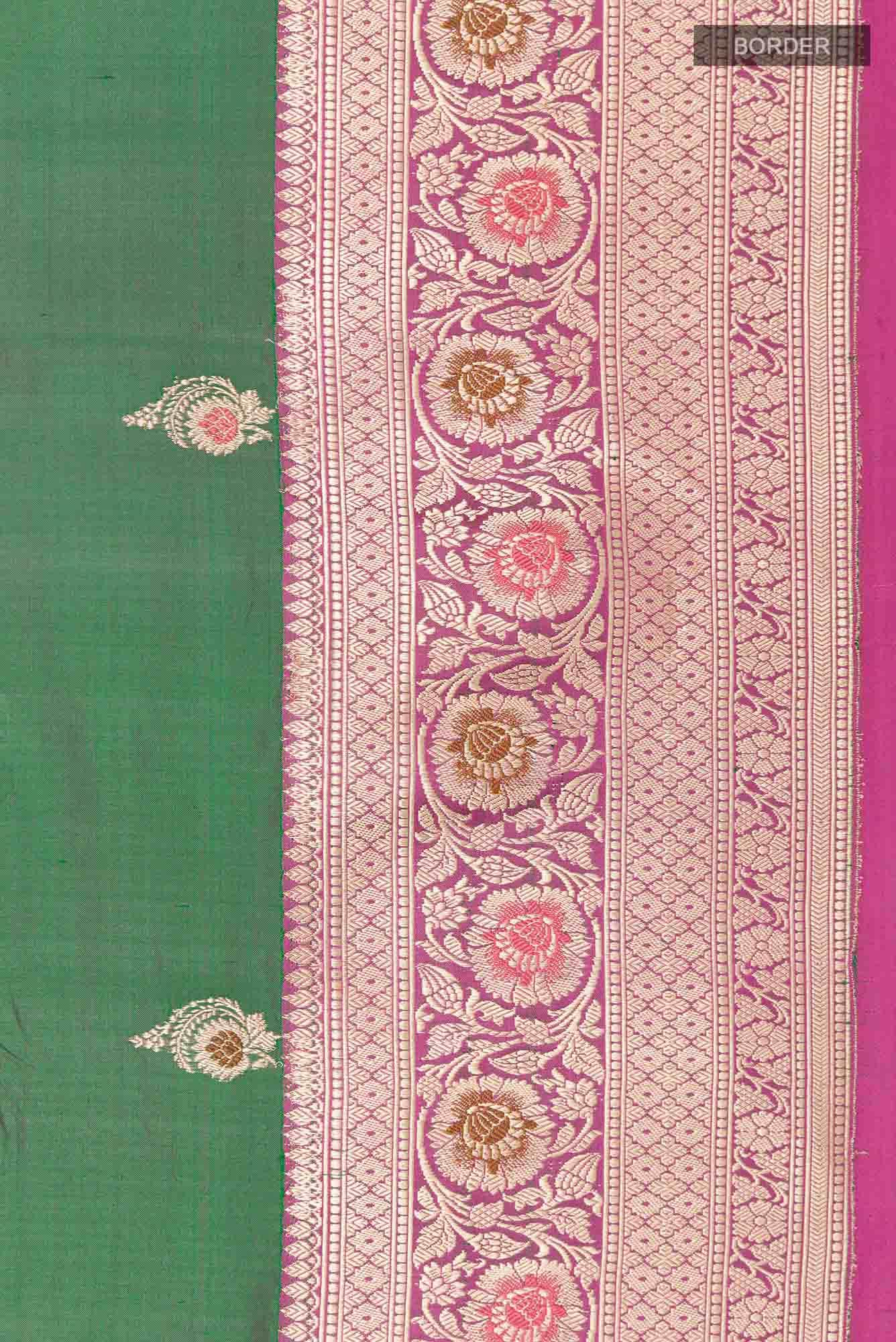 Green Banarasi Katan Silk Saree