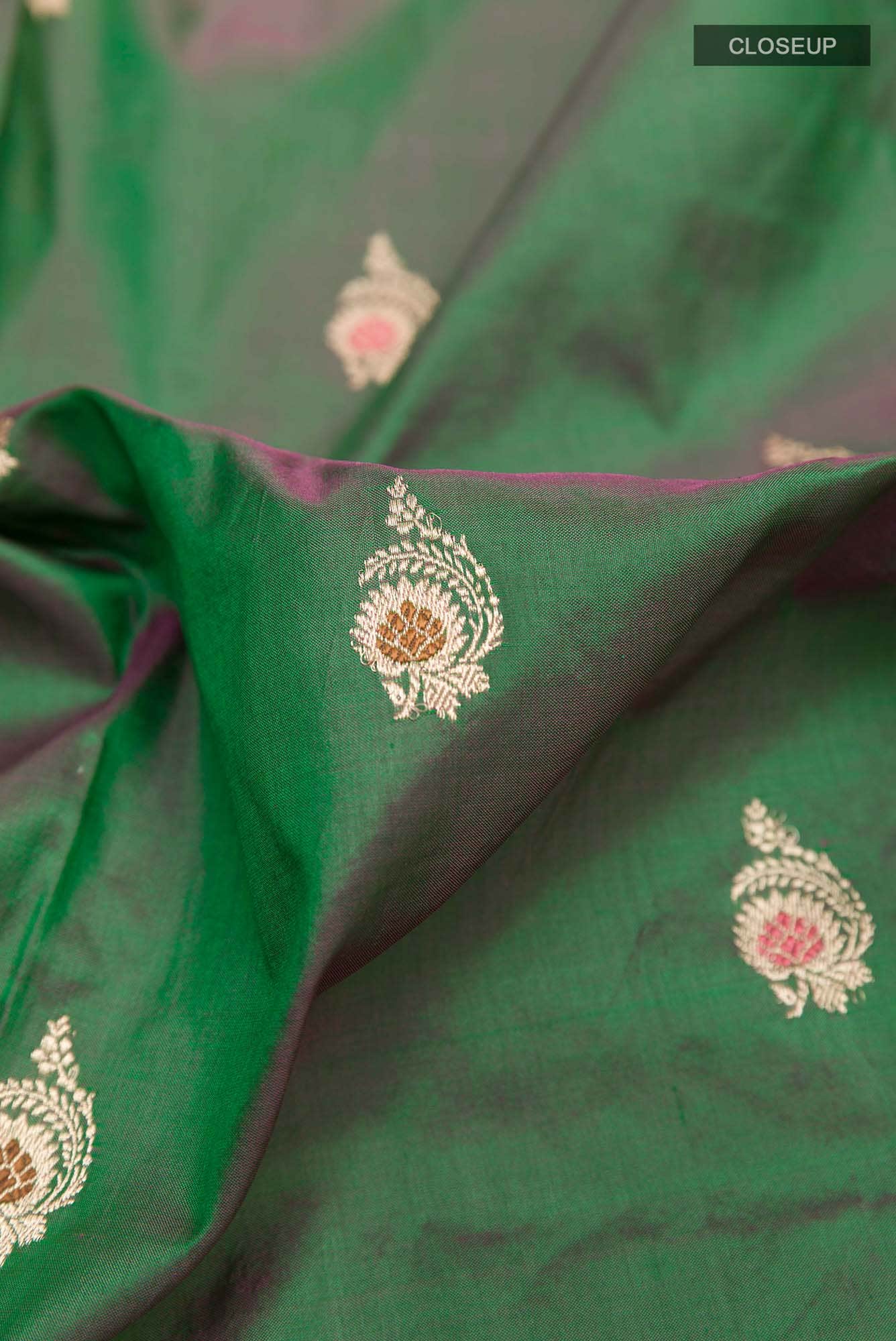 Green Banarasi Katan Silk Saree