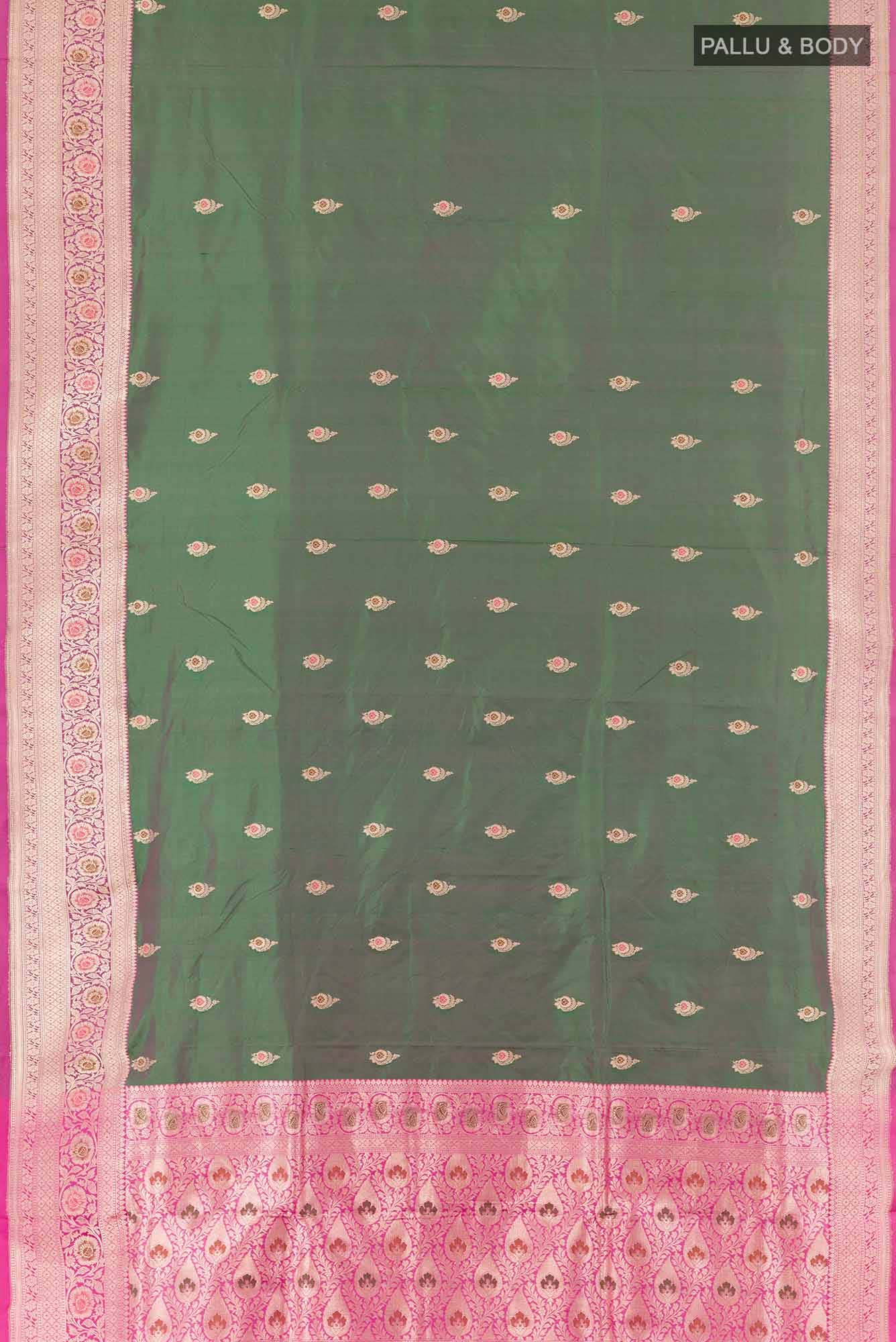 Green Banarasi Katan Silk Saree