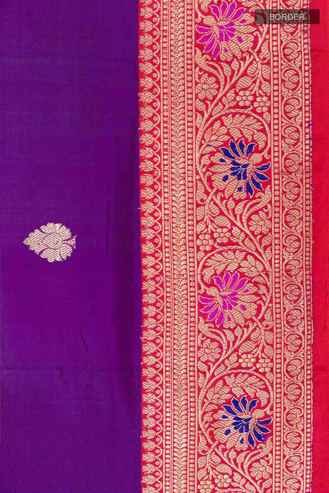 Purple Banarasi Katan Silk Saree