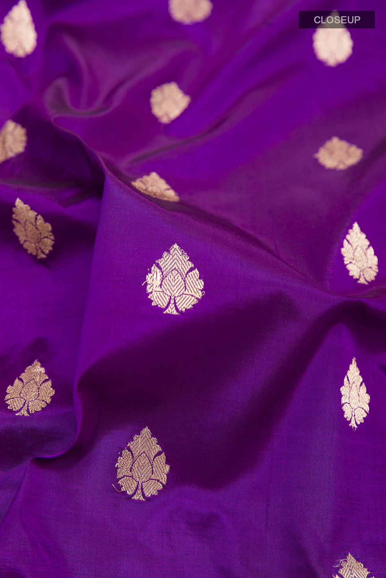 Purple Banarasi Katan Silk Saree