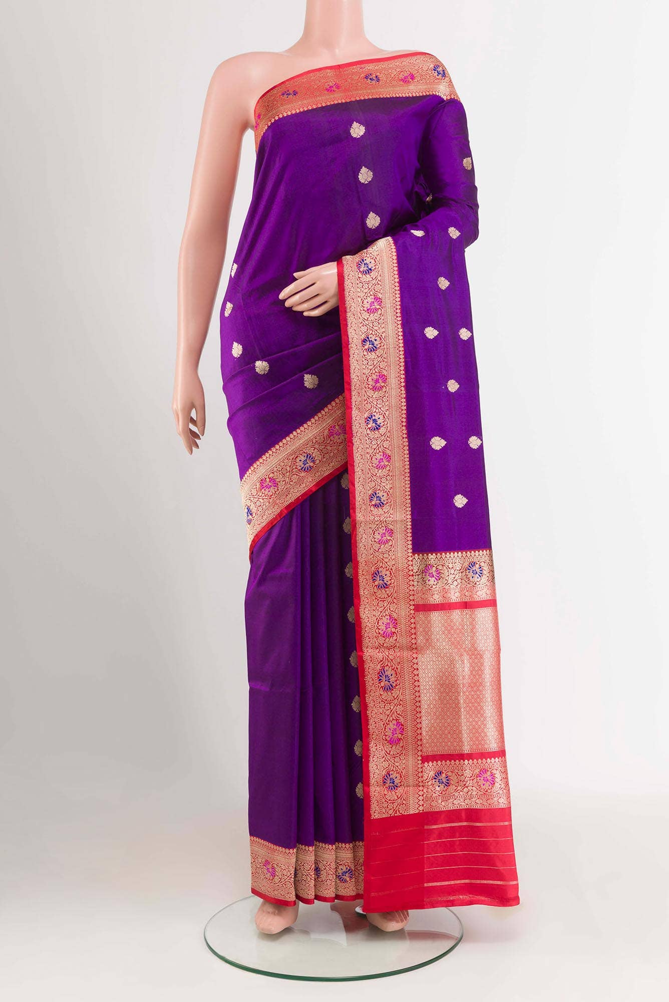 Purple Banarasi Katan Silk Saree
