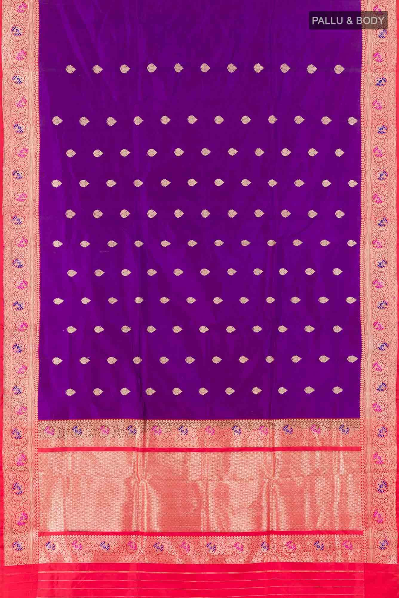 Purple Banarasi Katan Silk Saree