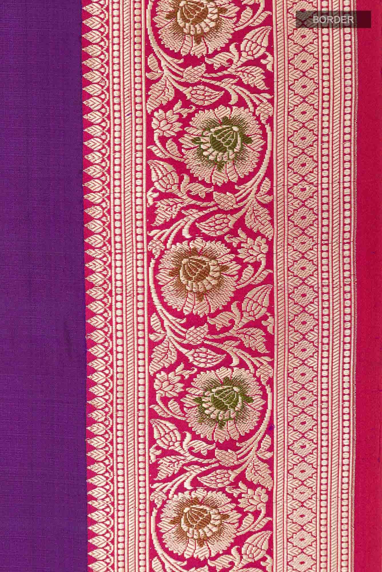 Purple Banarasi Katan Silk Saree