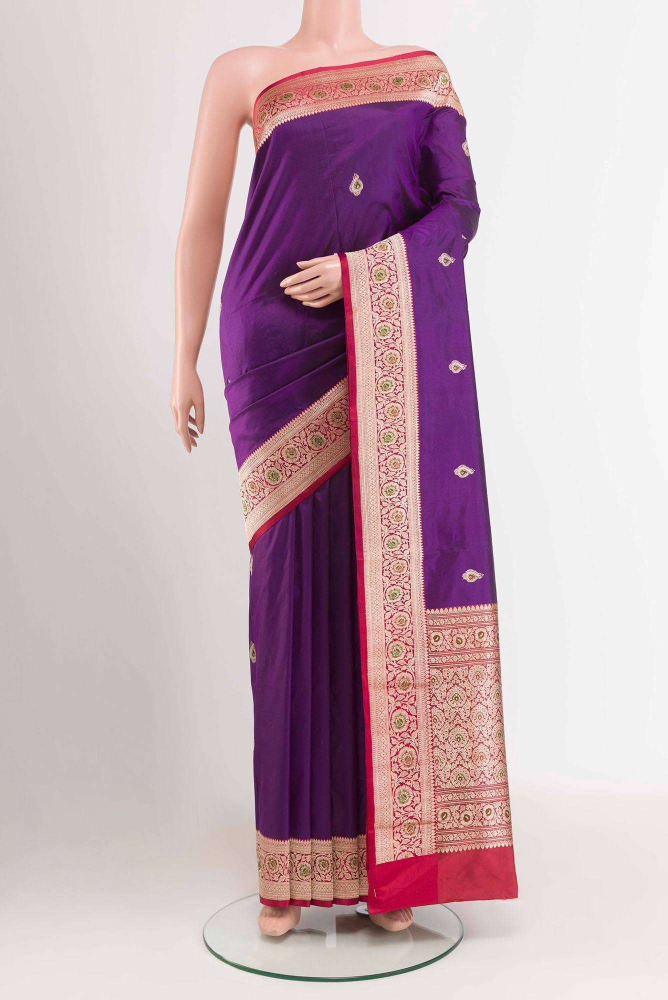Purple Banarasi Katan Silk Saree