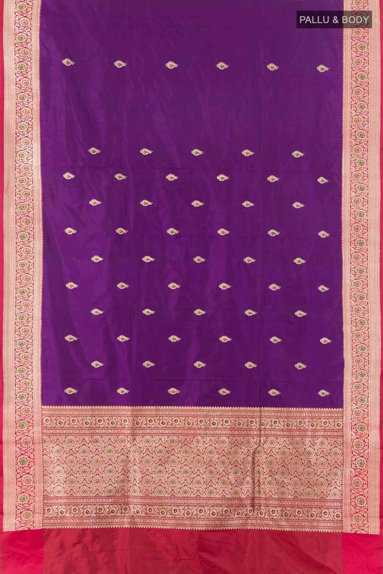 Purple Banarasi Katan Silk Saree