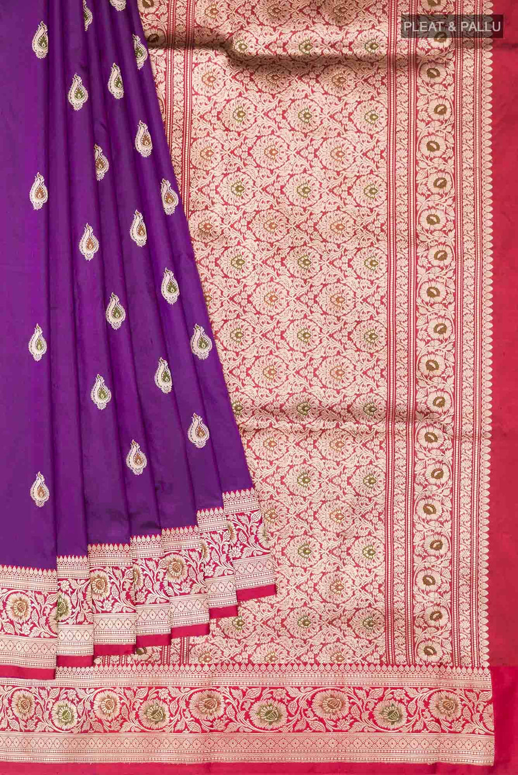 Purple Banarasi Katan Silk Saree