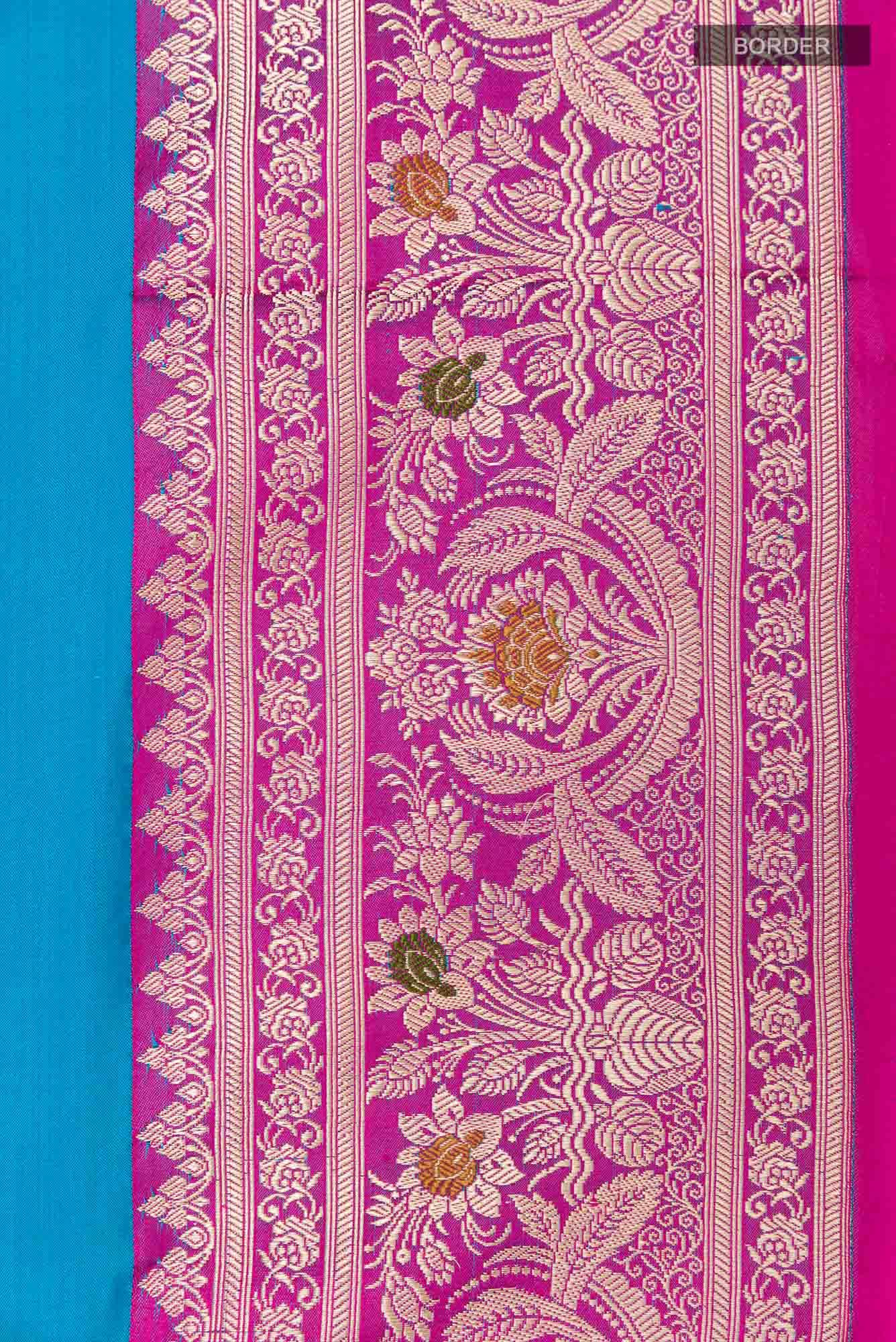 Blue Banarasi Katan Silk Saree