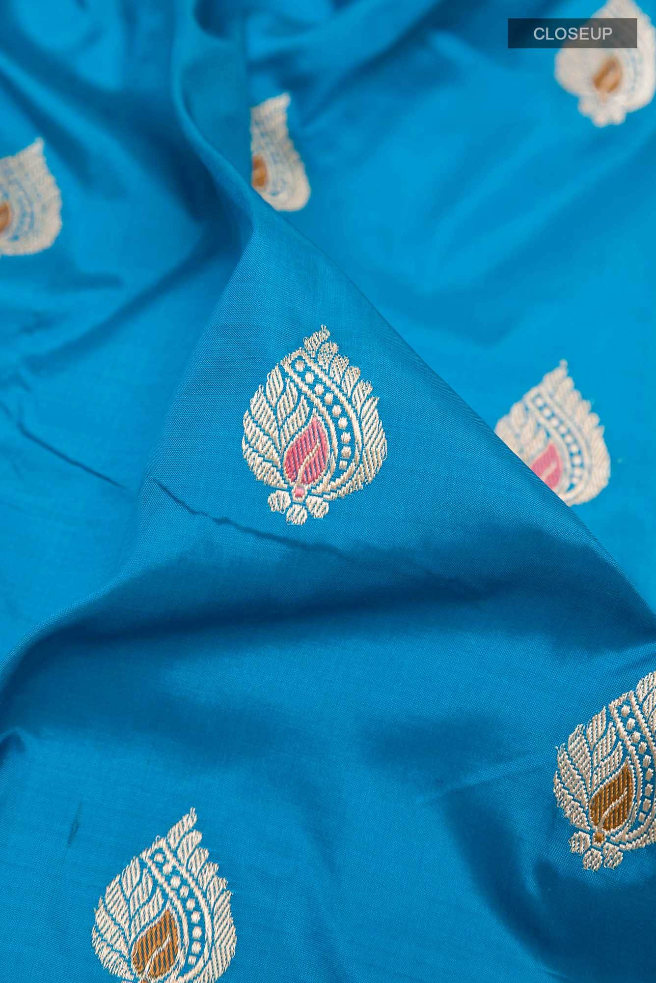 Blue Banarasi Katan Silk Saree