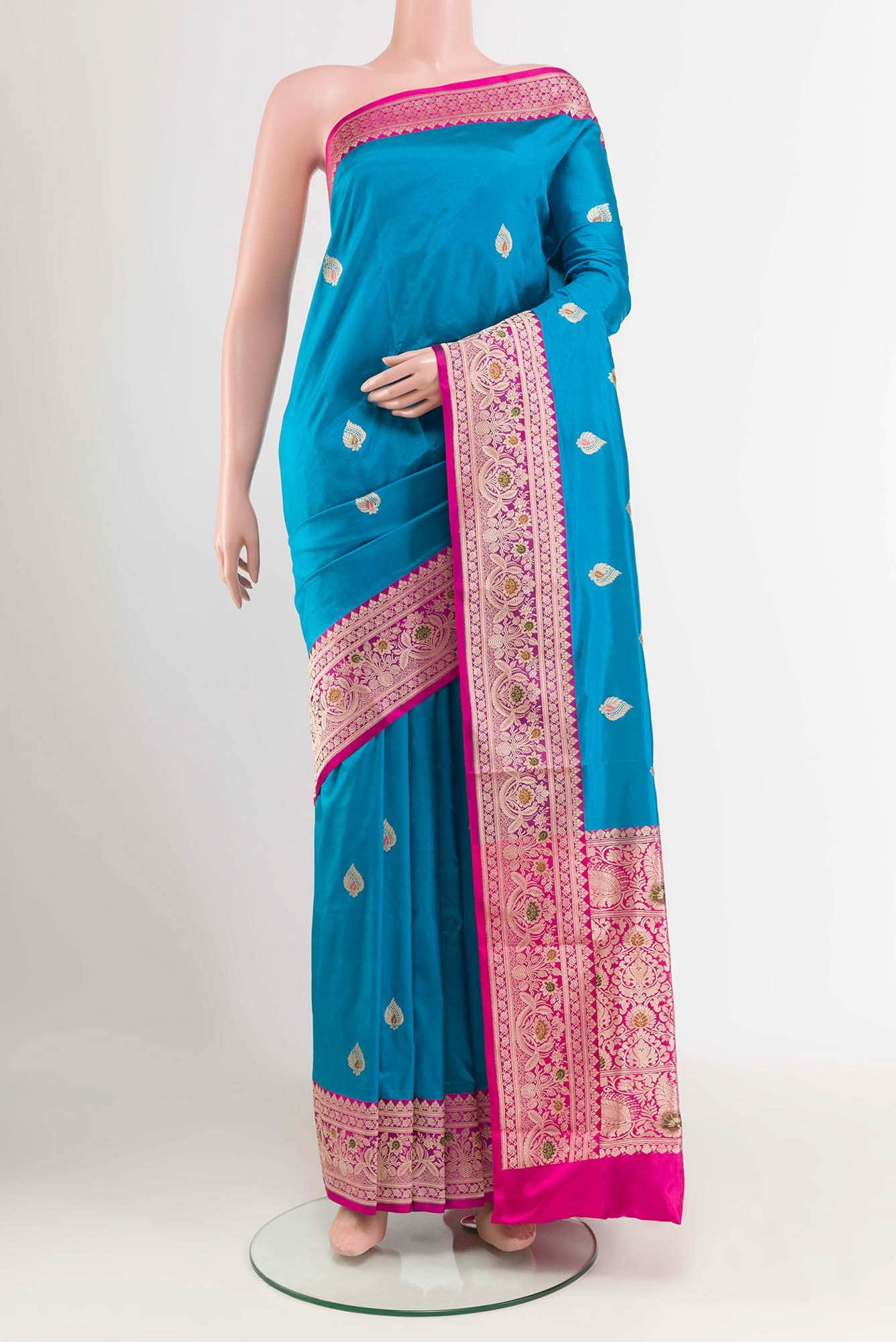 Blue Banarasi Katan Silk Saree