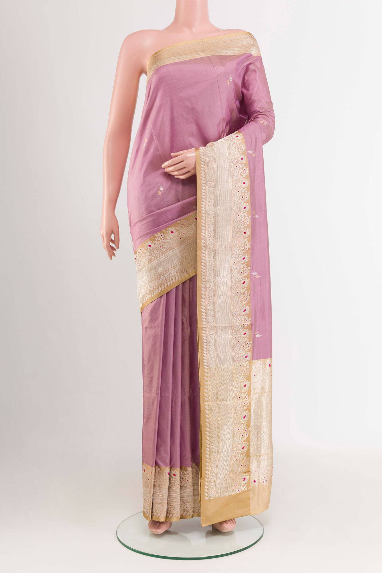 Pink Banarasi Katan Silk Saree