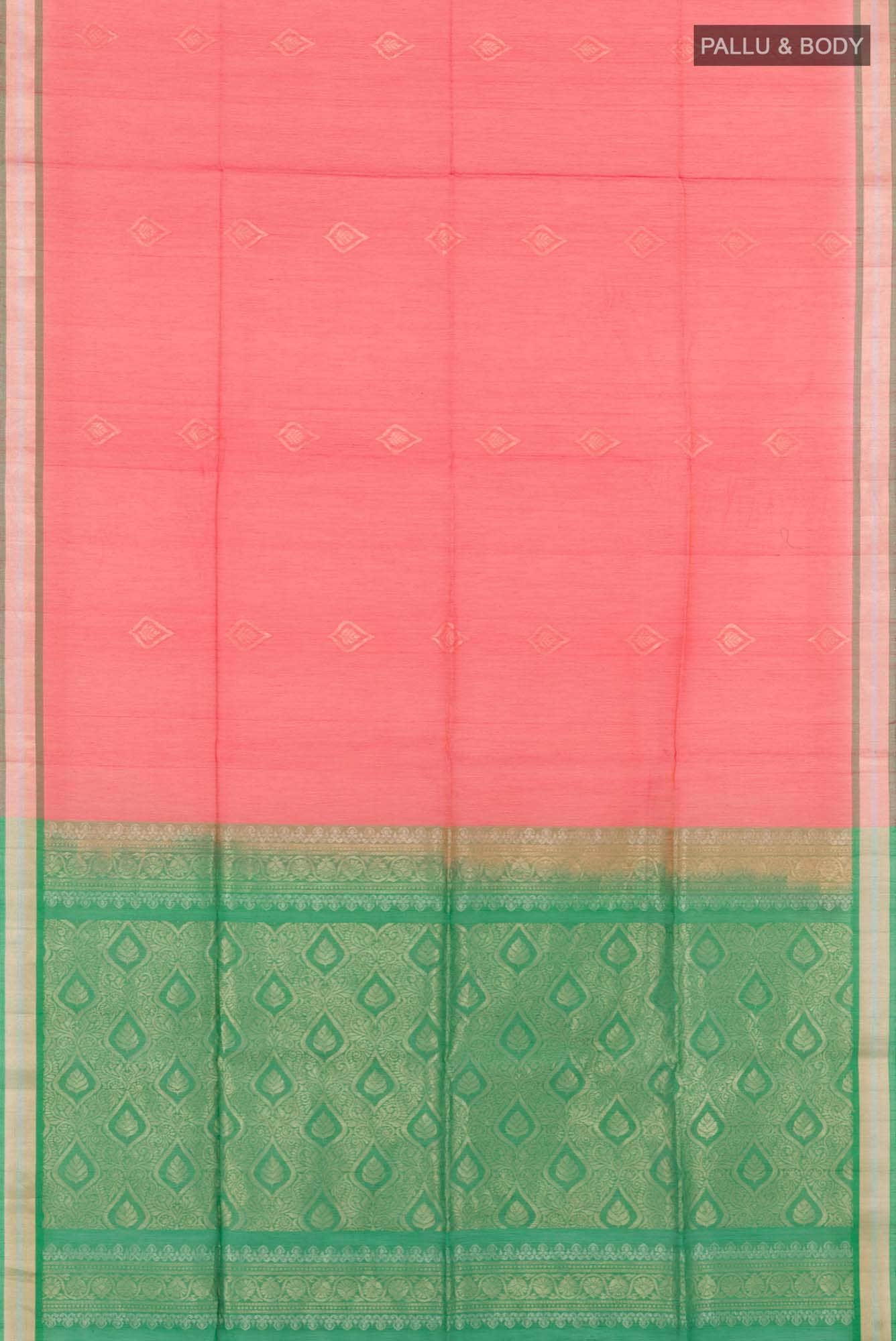 Red Blended Kora Cotton Saree