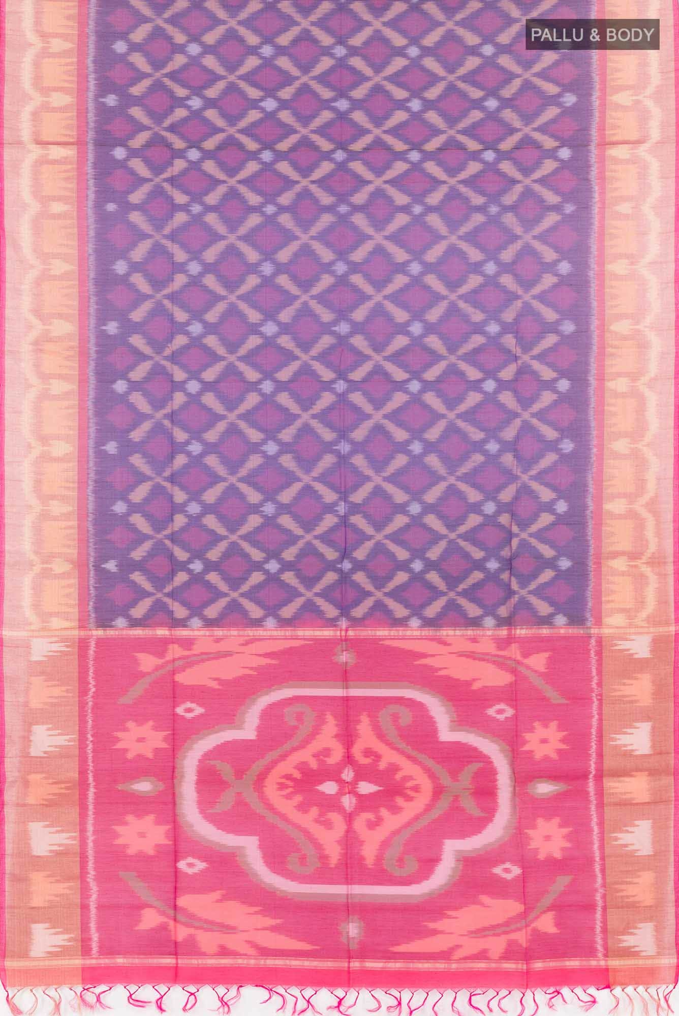 Blue Blended Kora Cotton Saree