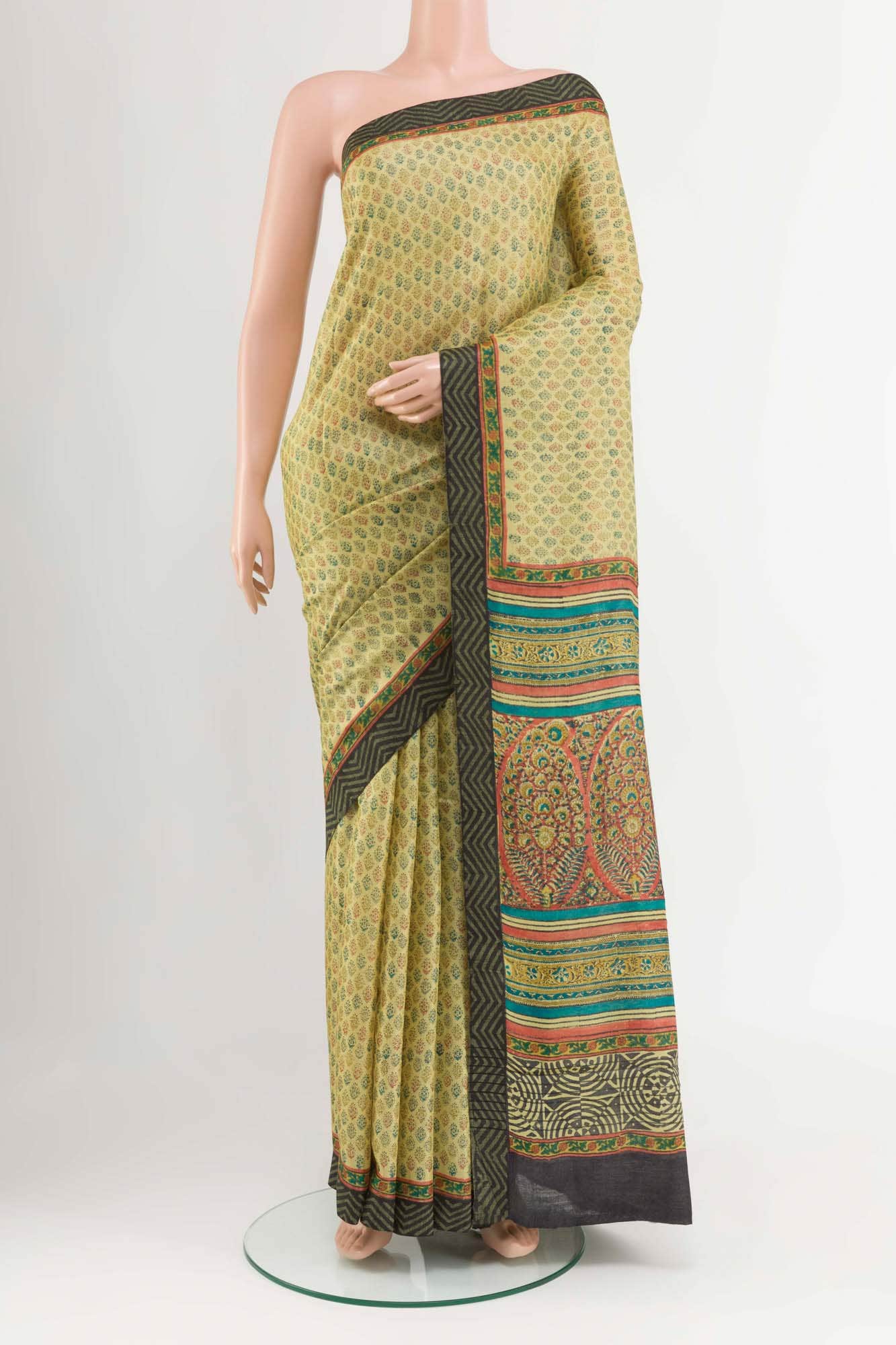 Yellow Tussar Saree