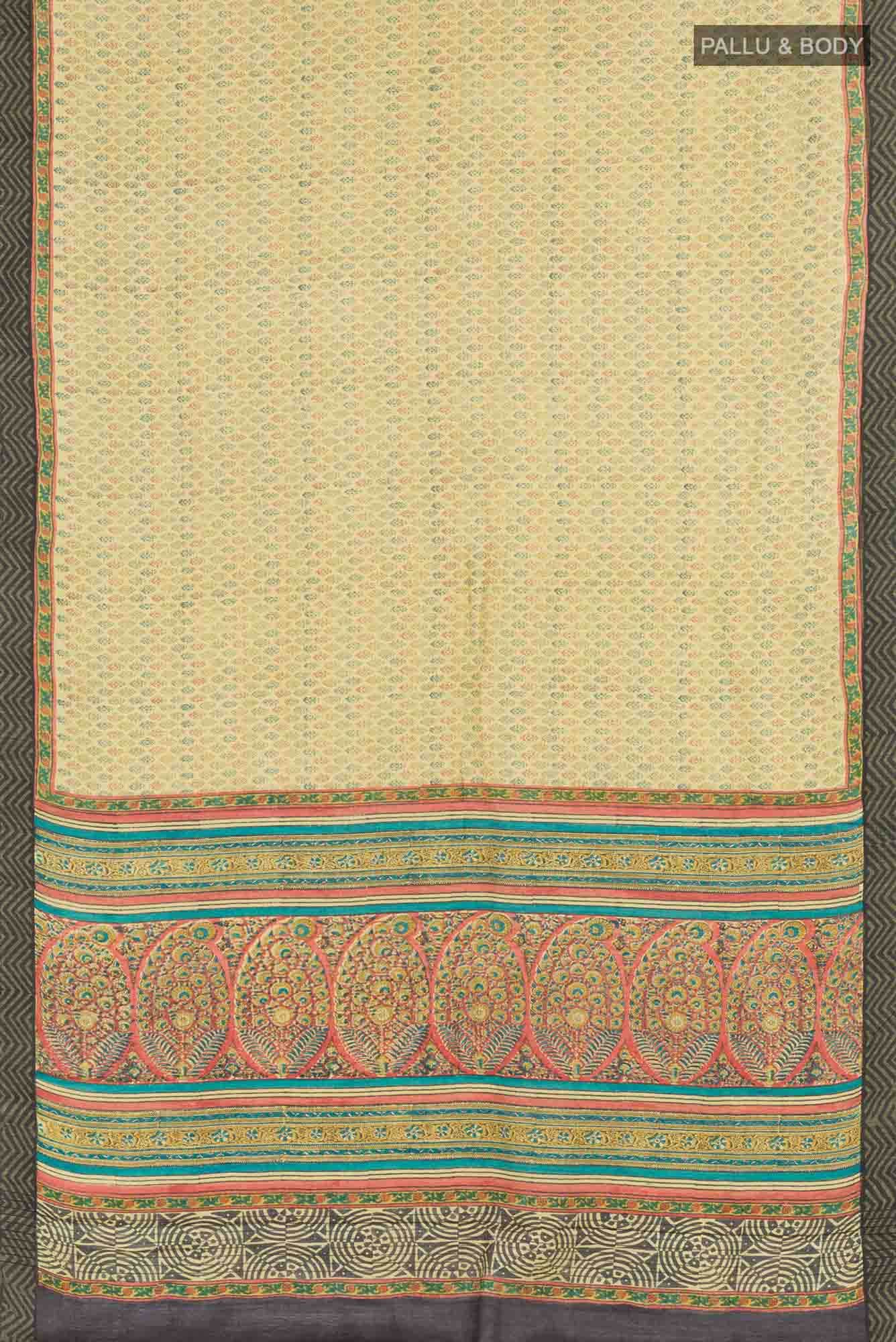 Yellow Tussar Saree
