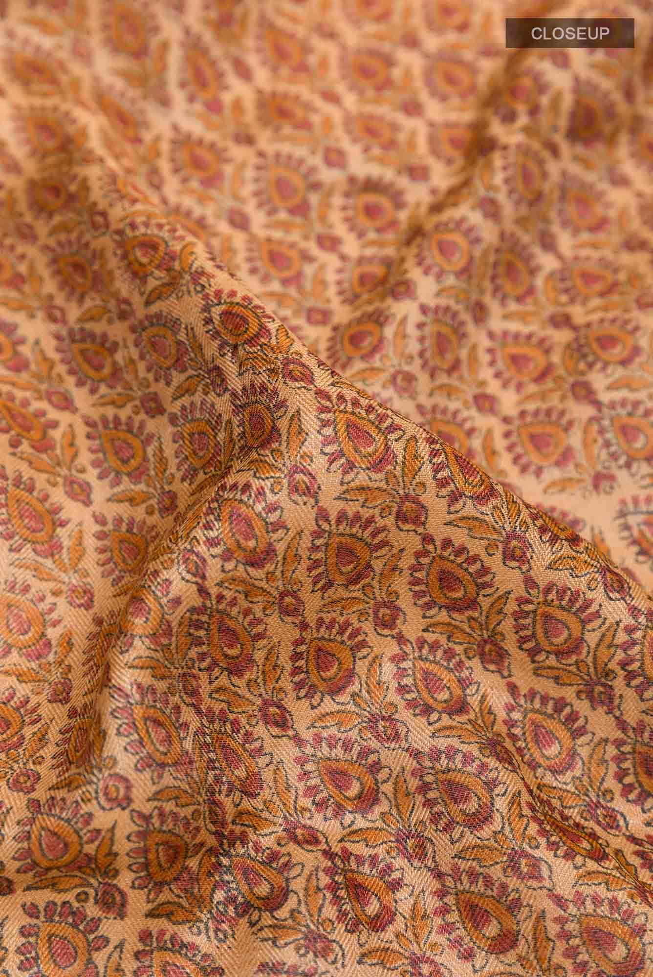 Peach Tussar Saree