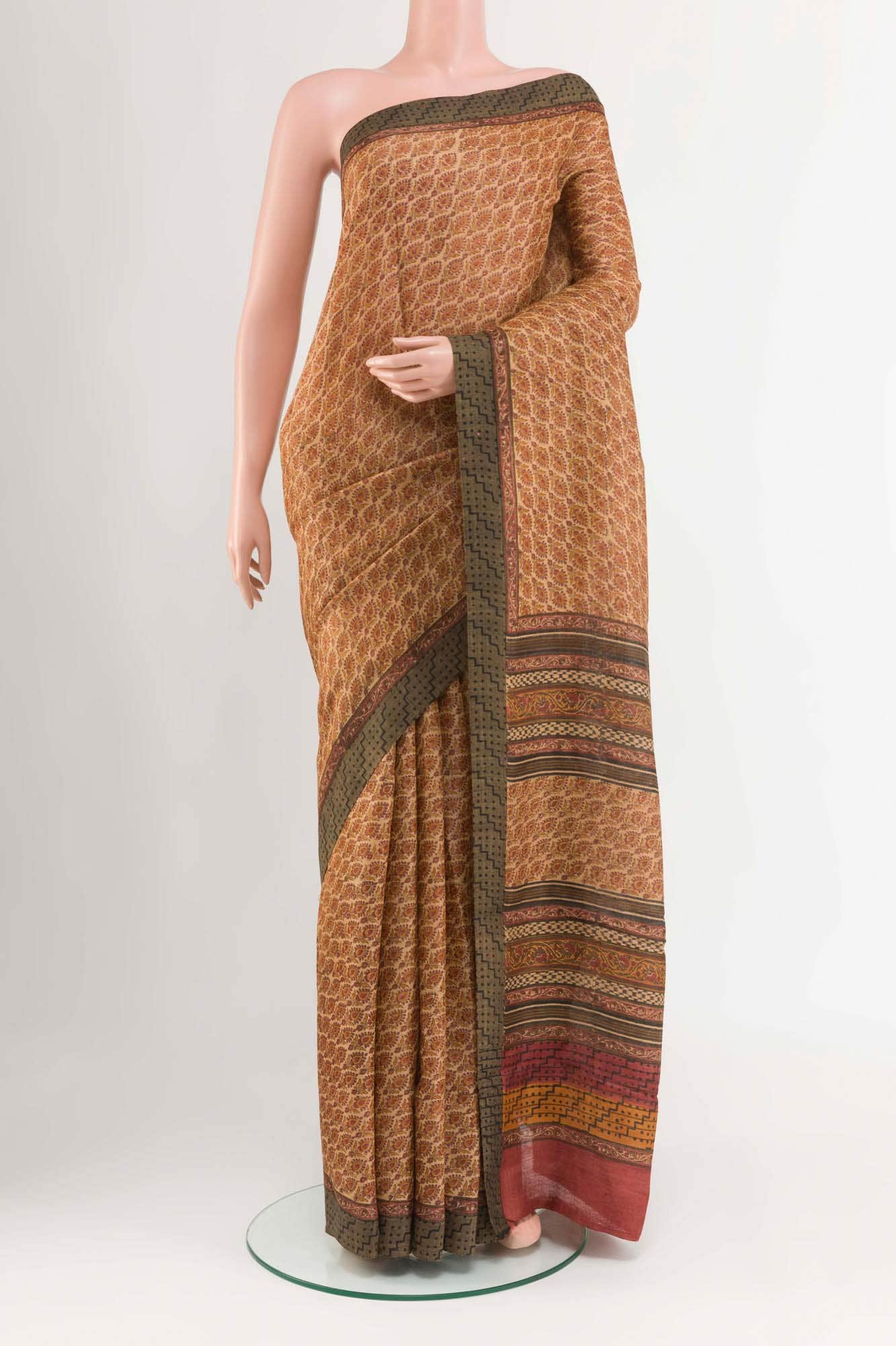 Peach Tussar Saree