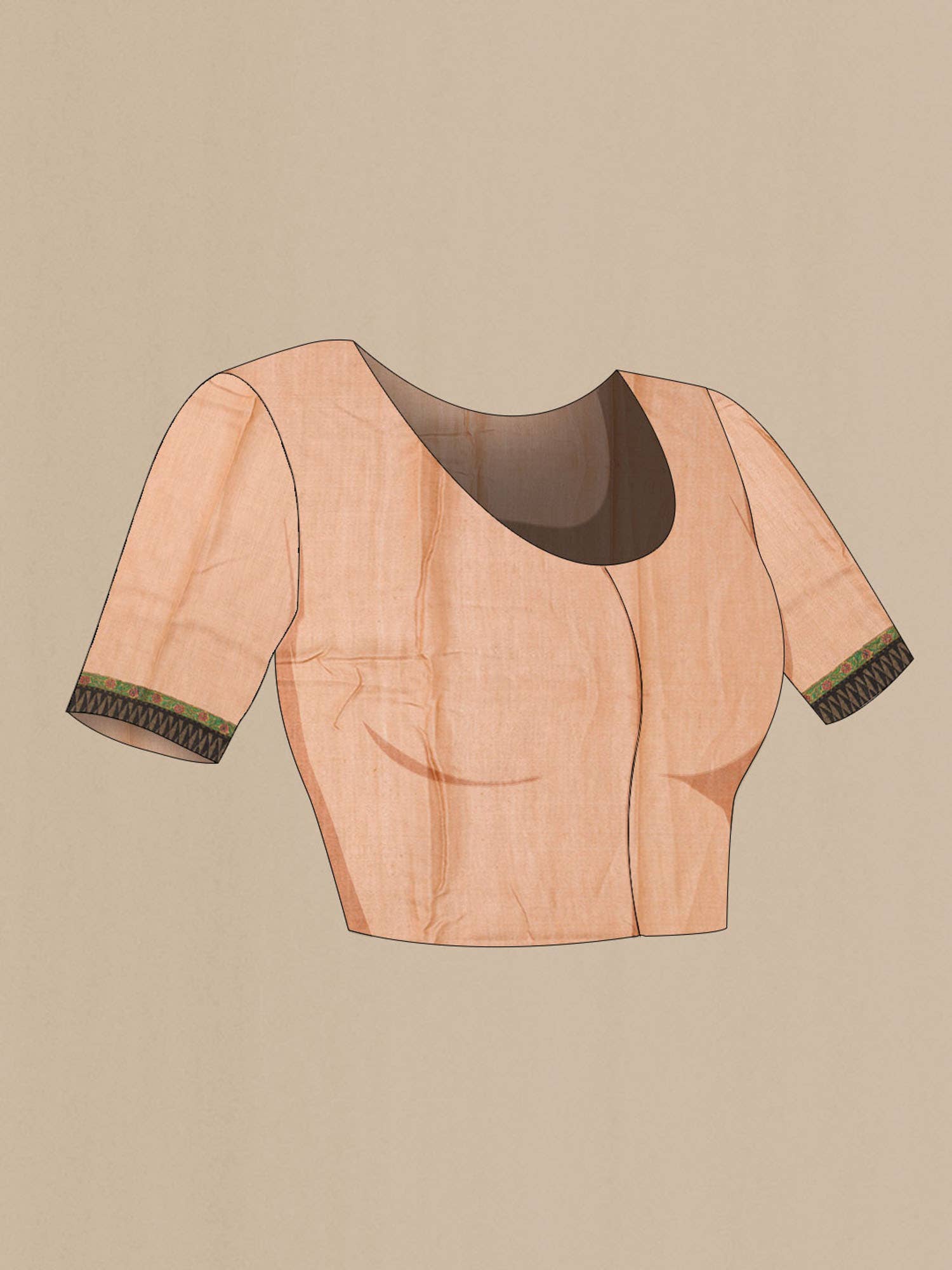 Dark Beige Tussar Saree