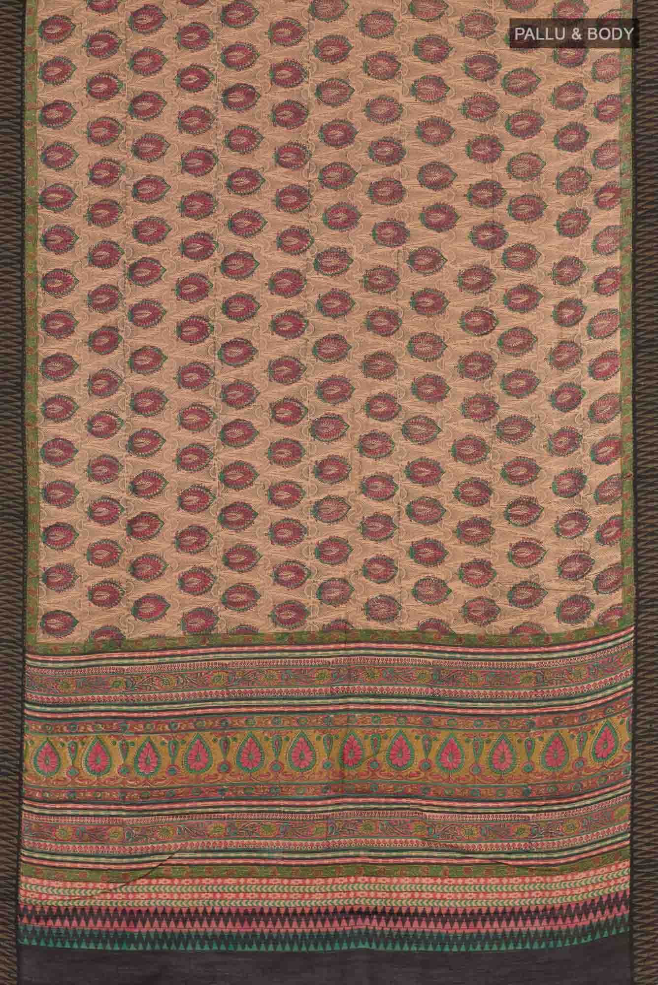 Dark Beige Tussar Saree