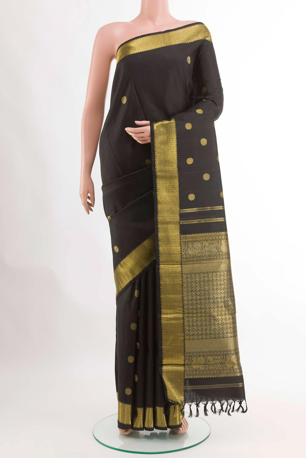 Black Kanchipuram Silk Saree